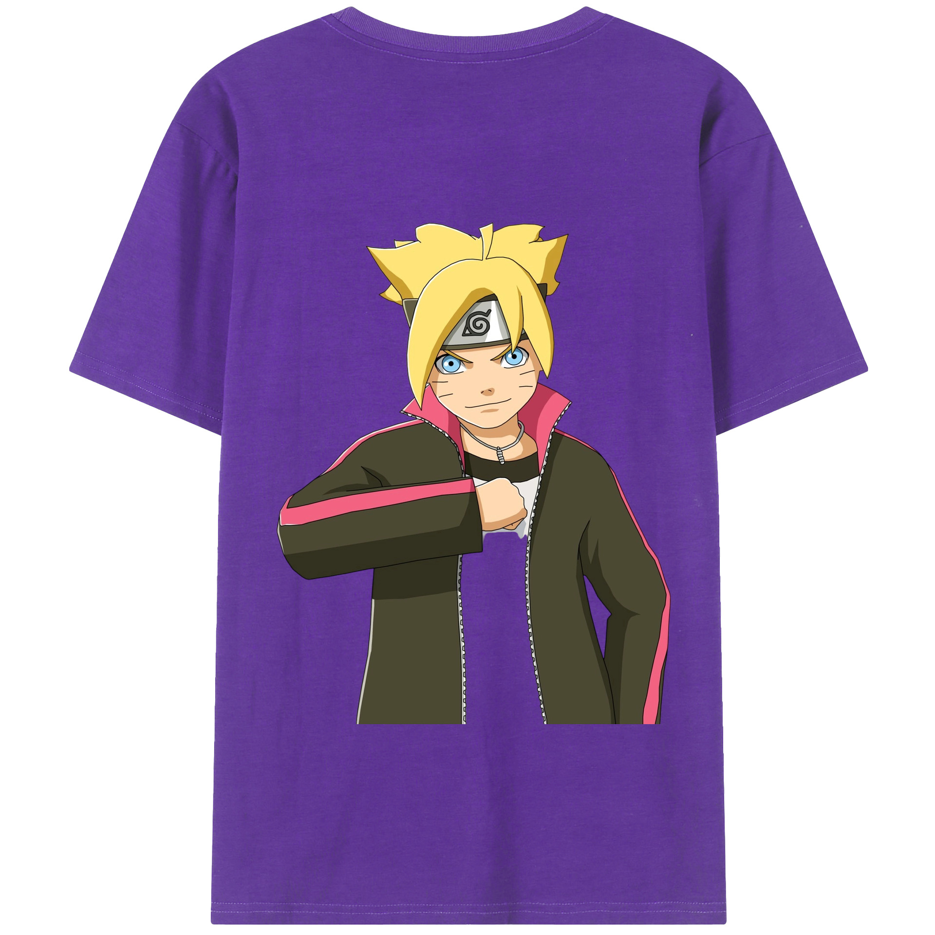 （画像用） NARUTO -ナルト- うずまき ボルト Uzumaki Boruto 綿100％半袖Tシャツ（背面プリント）
