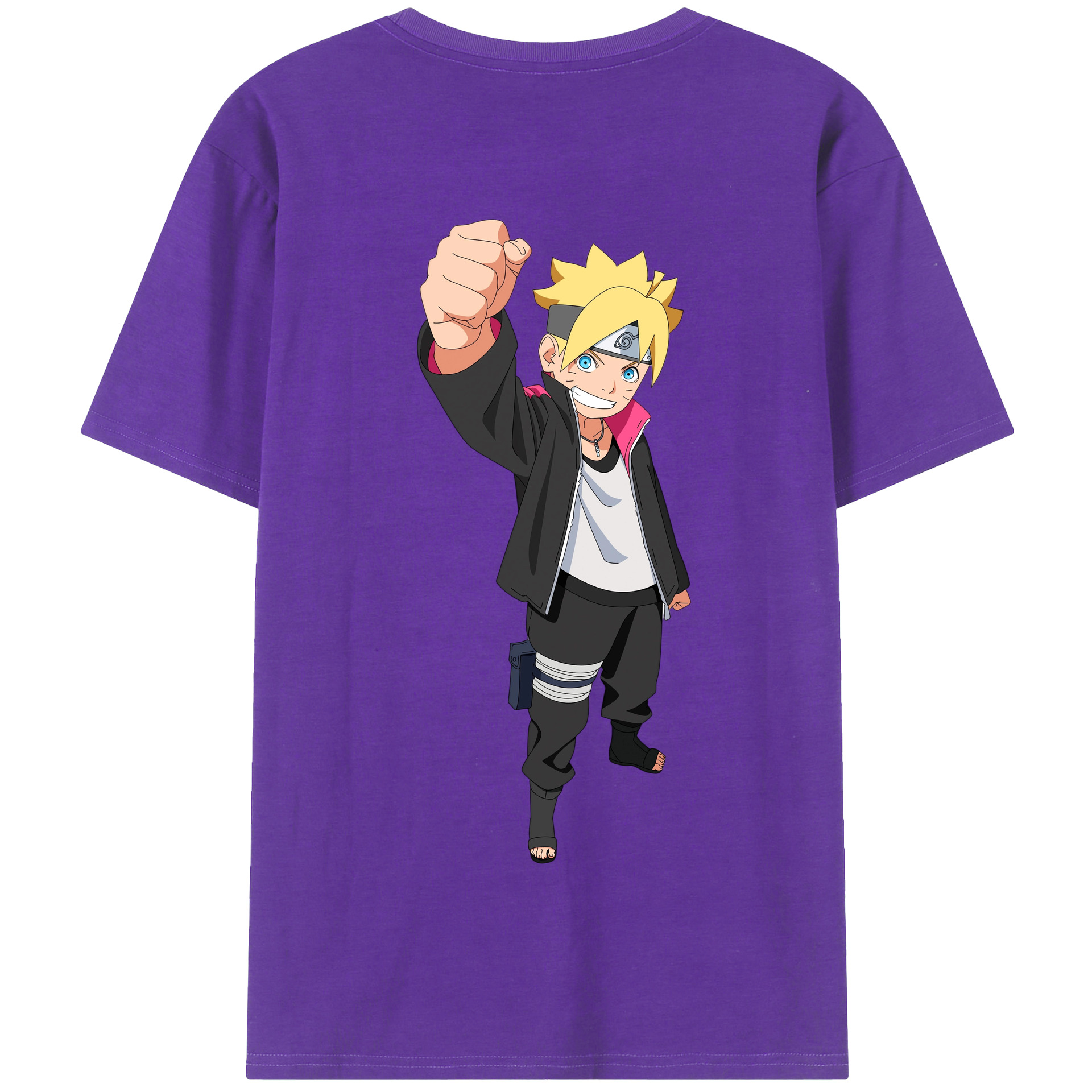 （画像用） NARUTO -ナルト- うずまき ボルト Uzumaki Boruto 綿100％半袖Tシャツ（背面プリント）