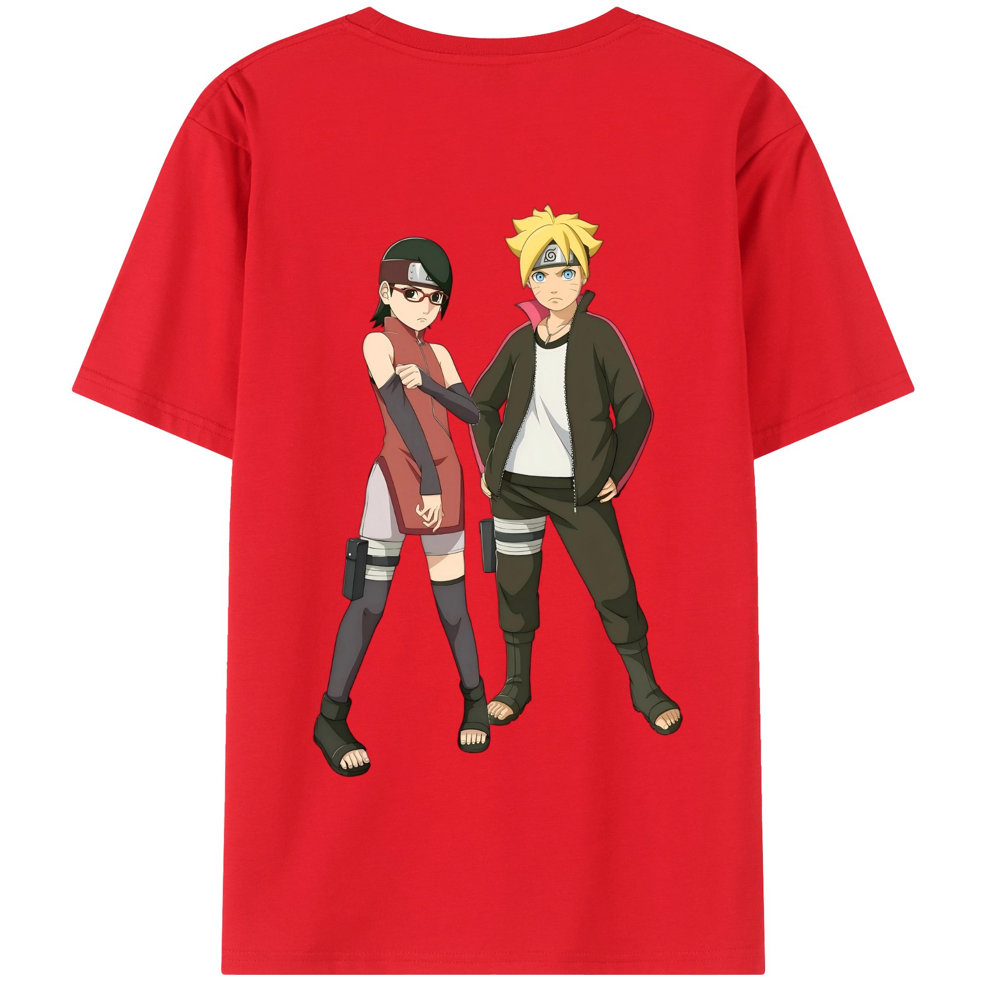 （画像用） NARUTO -ナルト- うずまき ボルト Uzumaki Boruto 綿100％半袖Tシャツ（背面プリント）