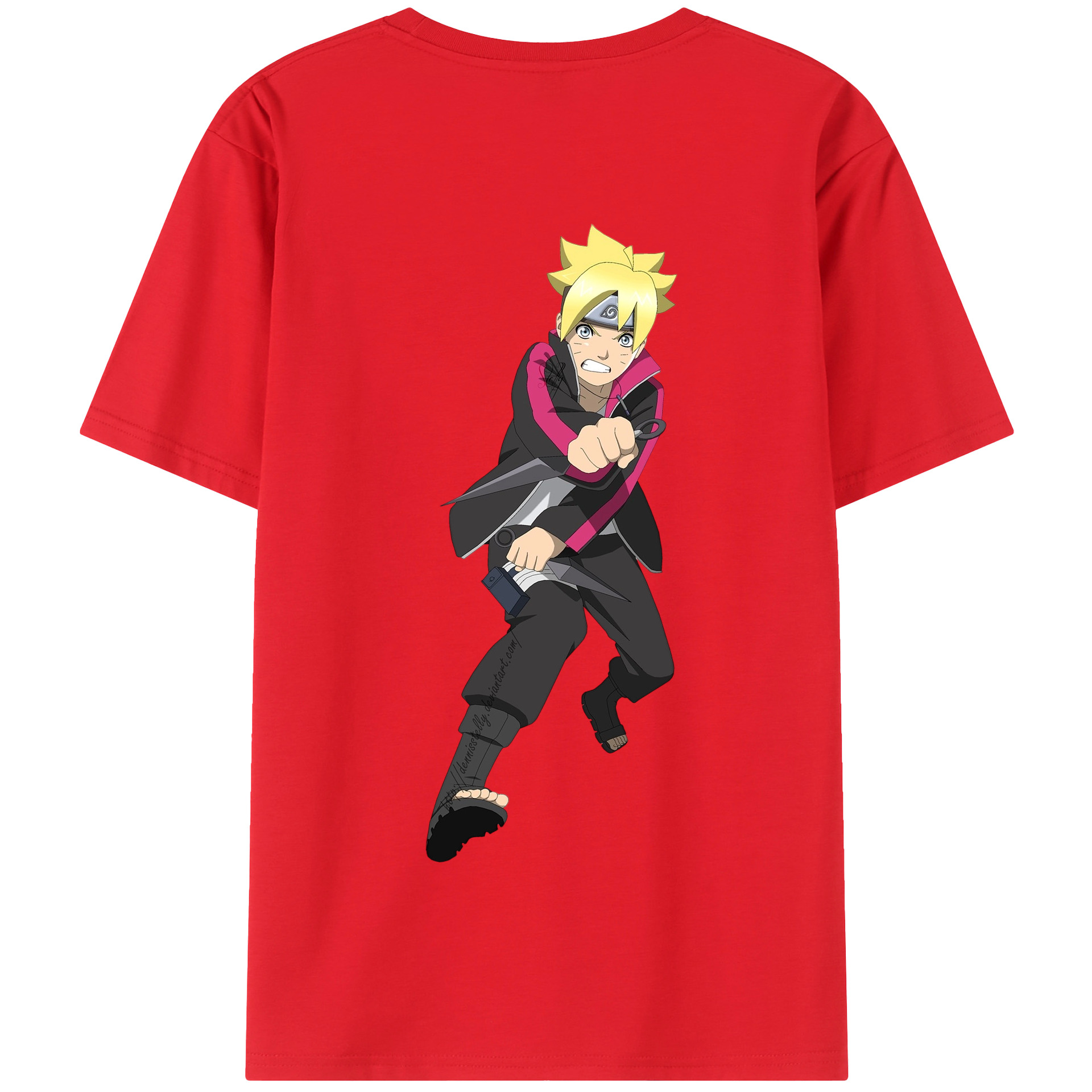 （画像用） NARUTO -ナルト- うずまき ボルト Uzumaki Boruto 綿100％半袖Tシャツ（背面プリント）