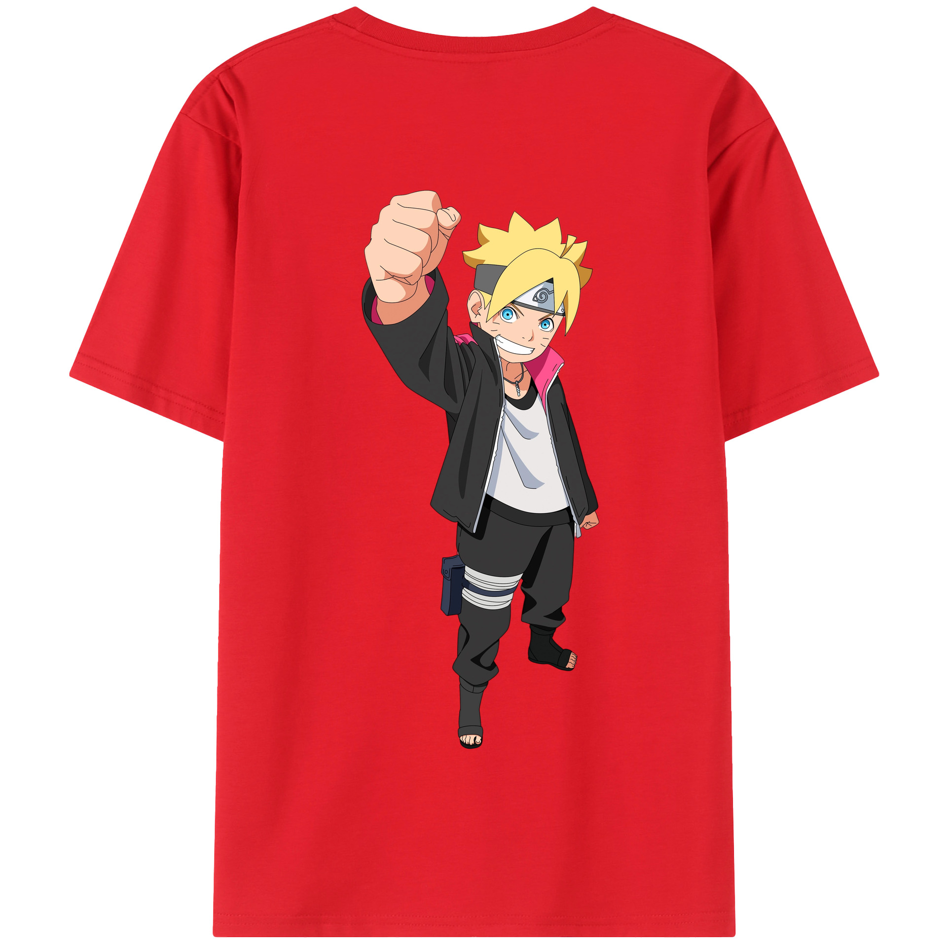 （画像用） NARUTO -ナルト- うずまき ボルト Uzumaki Boruto 綿100％半袖Tシャツ（背面プリント）