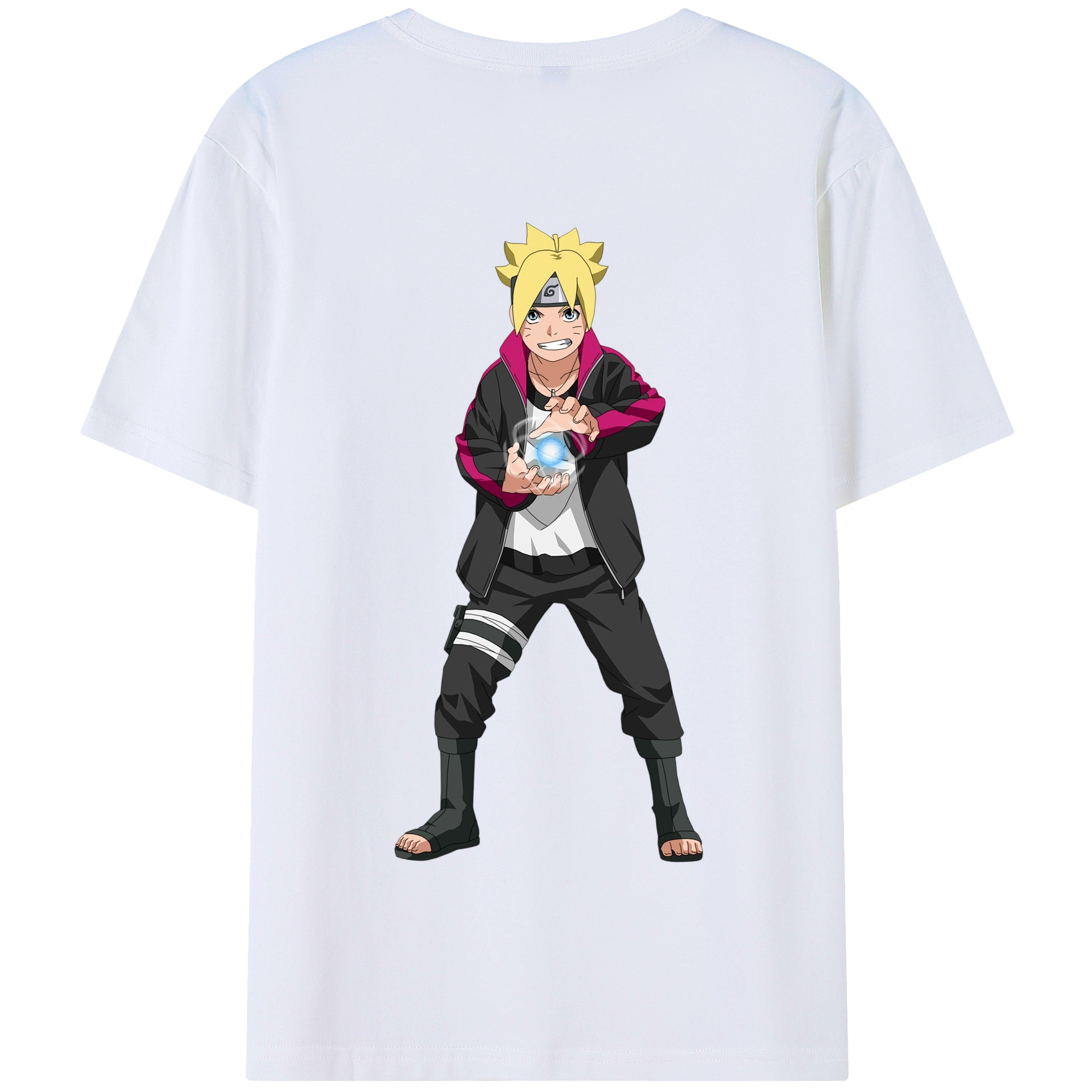 （画像用） NARUTO -ナルト- うずまき ボルト Uzumaki Boruto 綿100％半袖Tシャツ（背面プリント）