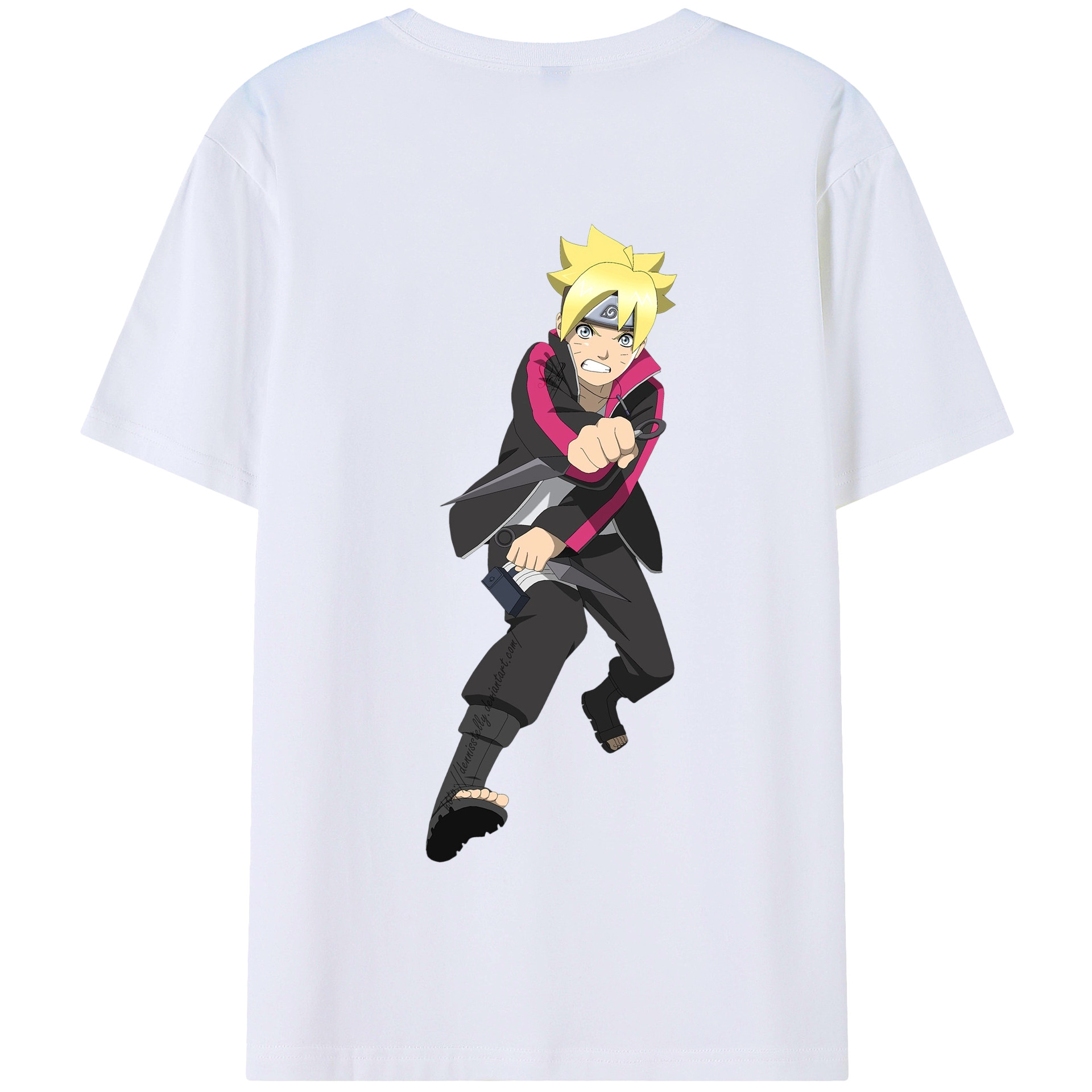 （画像用） NARUTO -ナルト- うずまき ボルト Uzumaki Boruto 綿100％半袖Tシャツ（背面プリント）