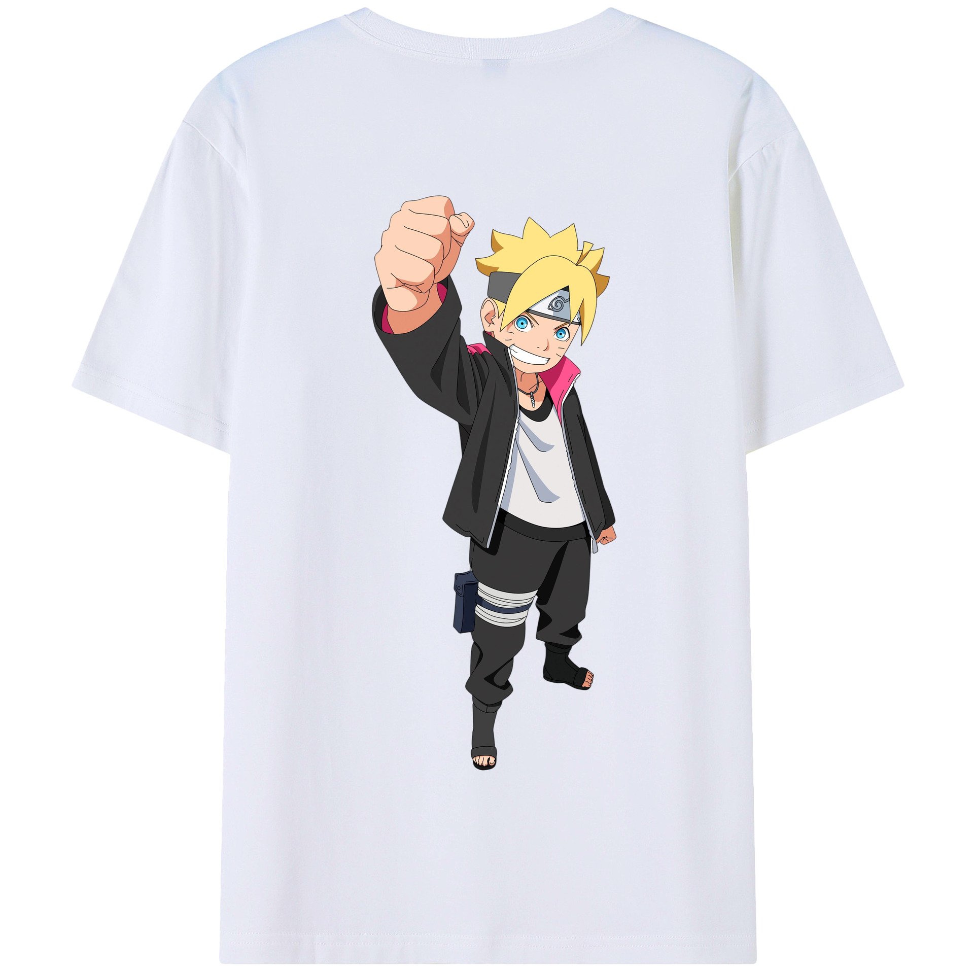 （画像用） NARUTO -ナルト- うずまき ボルト Uzumaki Boruto 綿100％半袖Tシャツ（背面プリント）