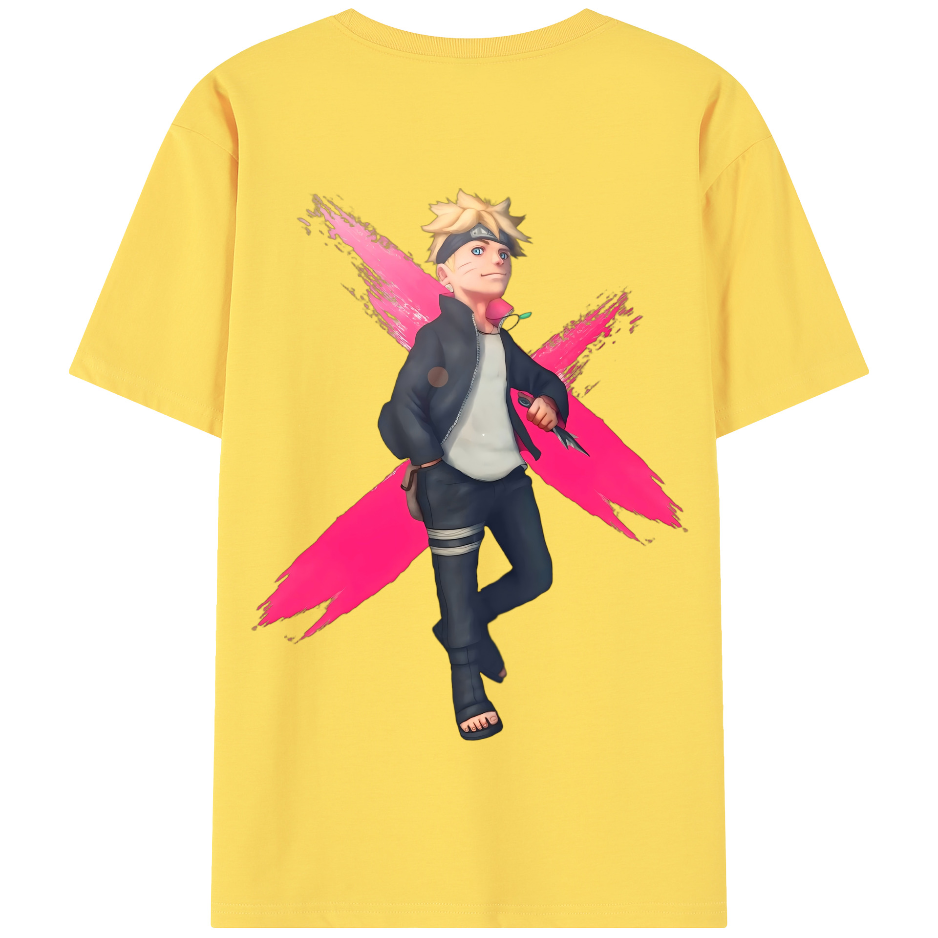 （画像用） NARUTO -ナルト- うずまき ボルト Uzumaki Boruto 綿100％半袖Tシャツ（背面プリント）