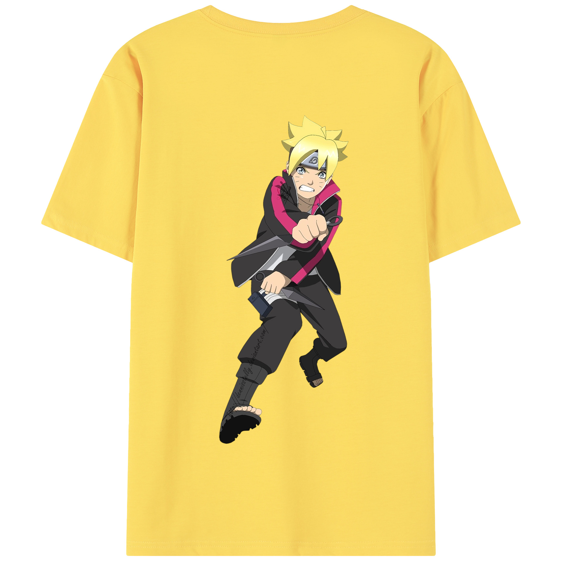 （画像用） NARUTO -ナルト- うずまき ボルト Uzumaki Boruto 綿100％半袖Tシャツ（背面プリント）