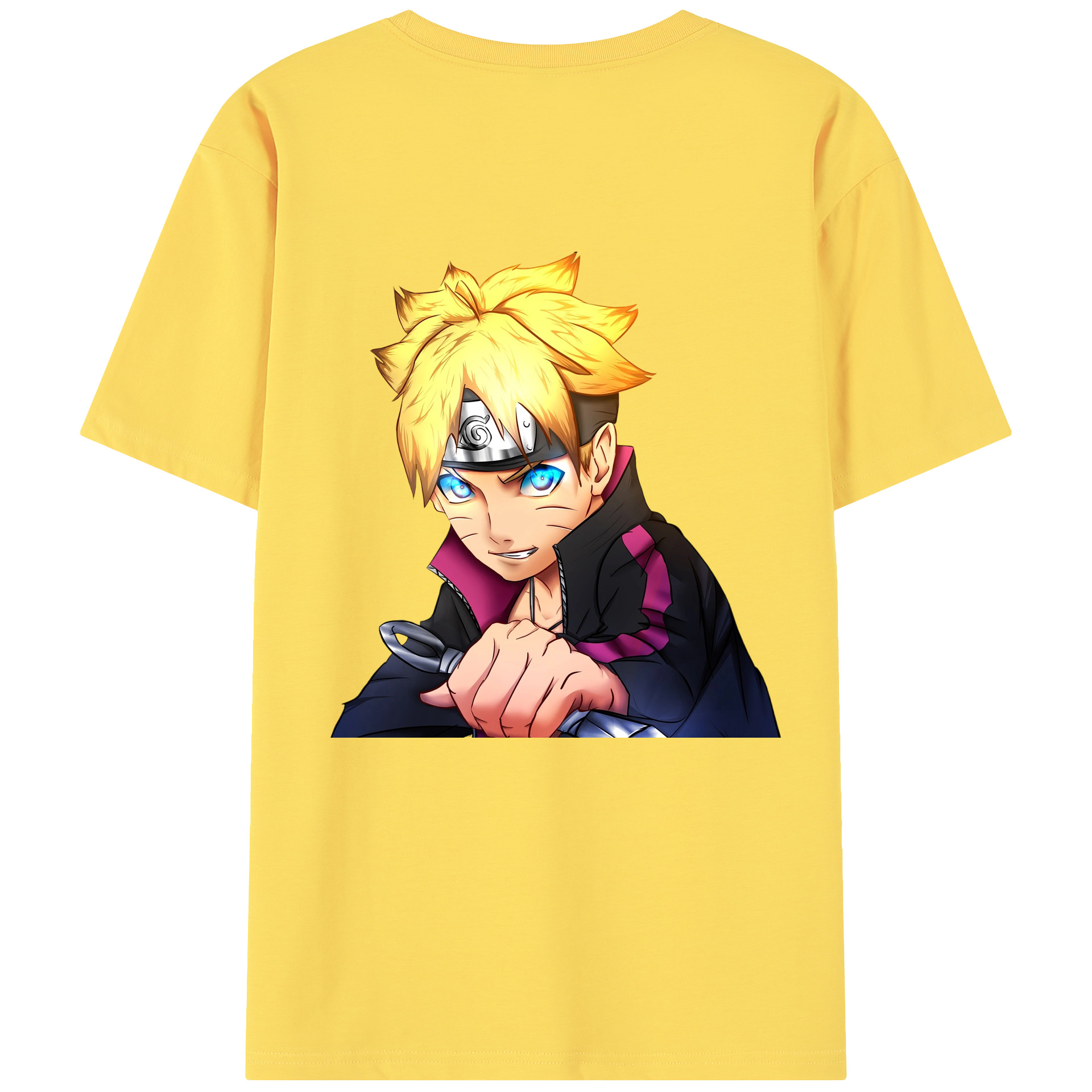（画像用） NARUTO -ナルト- うずまき ボルト Uzumaki Boruto 綿100％半袖Tシャツ（背面プリント）
