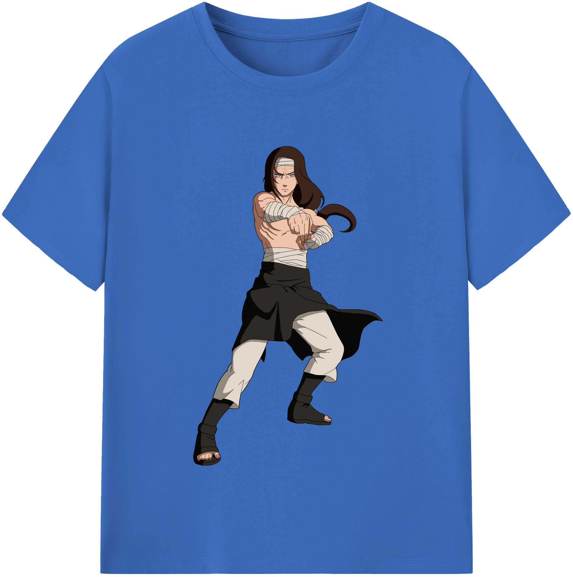 （画像用） NARUTO -ナルト- 日向ネジ Hyūga Neji 綿100％半袖Tシャツ（フロントプリント）
