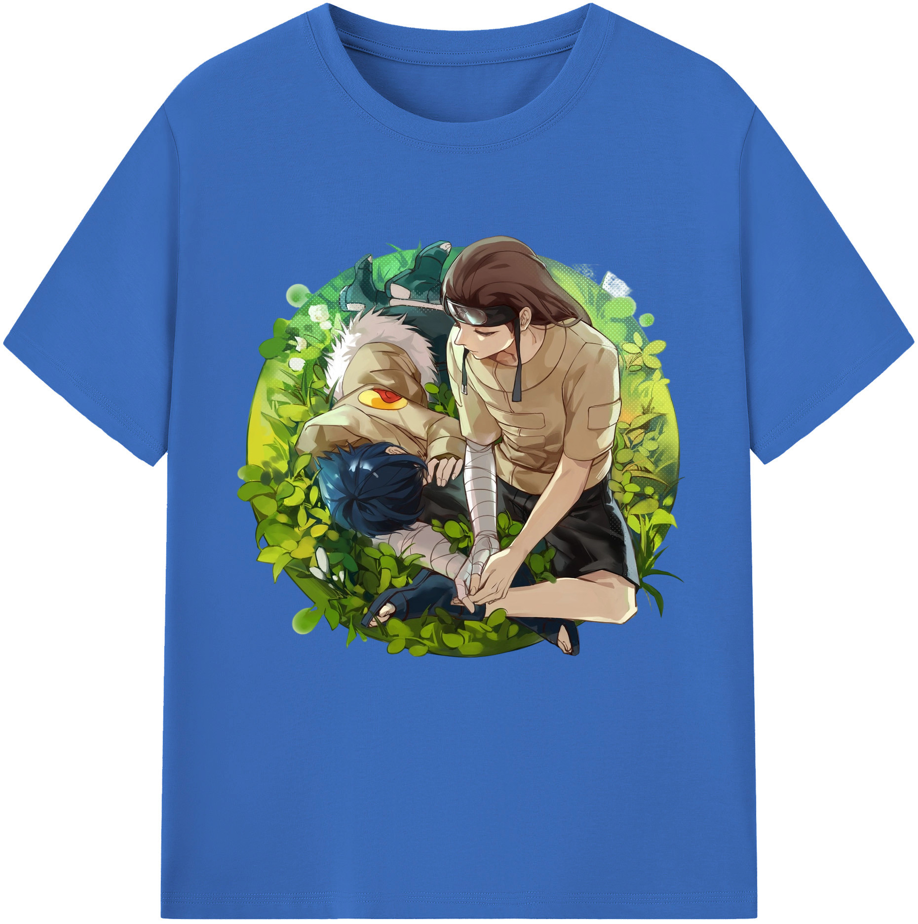 （画像用） NARUTO -ナルト- 日向ネジ Hyūga Neji 綿100％半袖Tシャツ（フロントプリント）