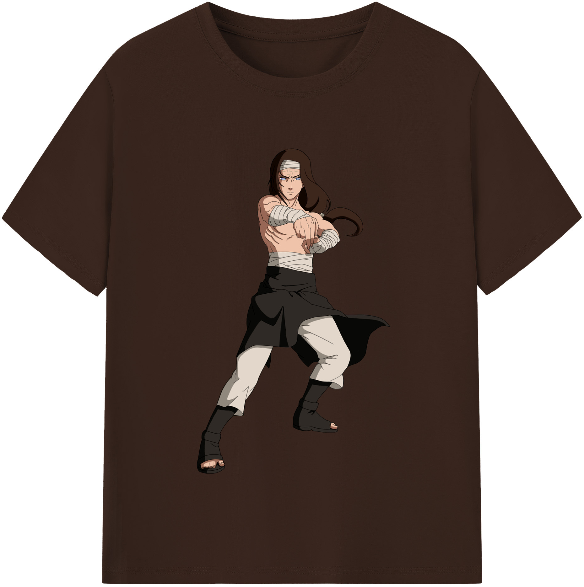 （画像用） NARUTO -ナルト- 日向ネジ Hyūga Neji 綿100％半袖Tシャツ（フロントプリント）