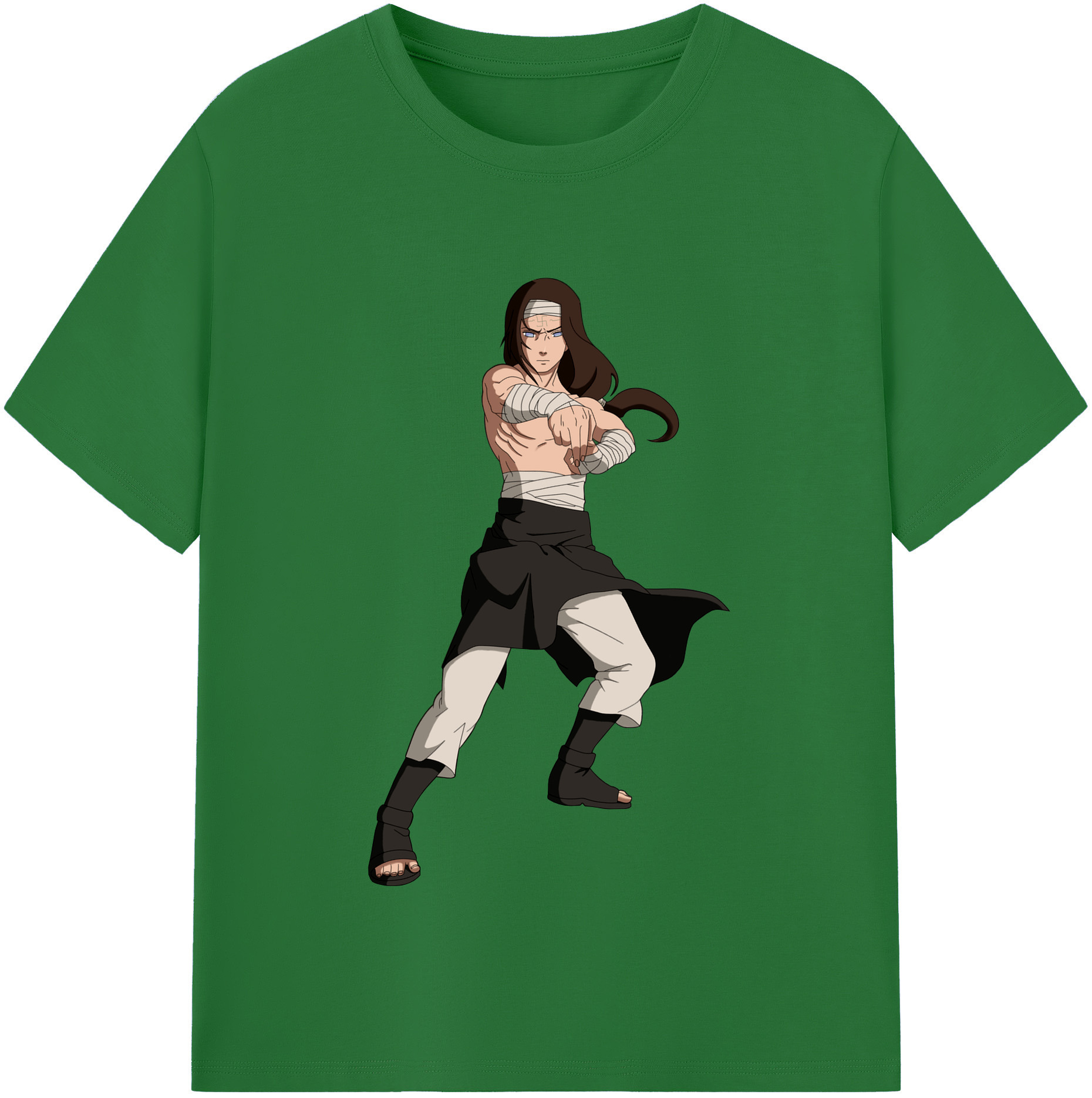 （画像用） NARUTO -ナルト- 日向ネジ Hyūga Neji 綿100％半袖Tシャツ（フロントプリント）