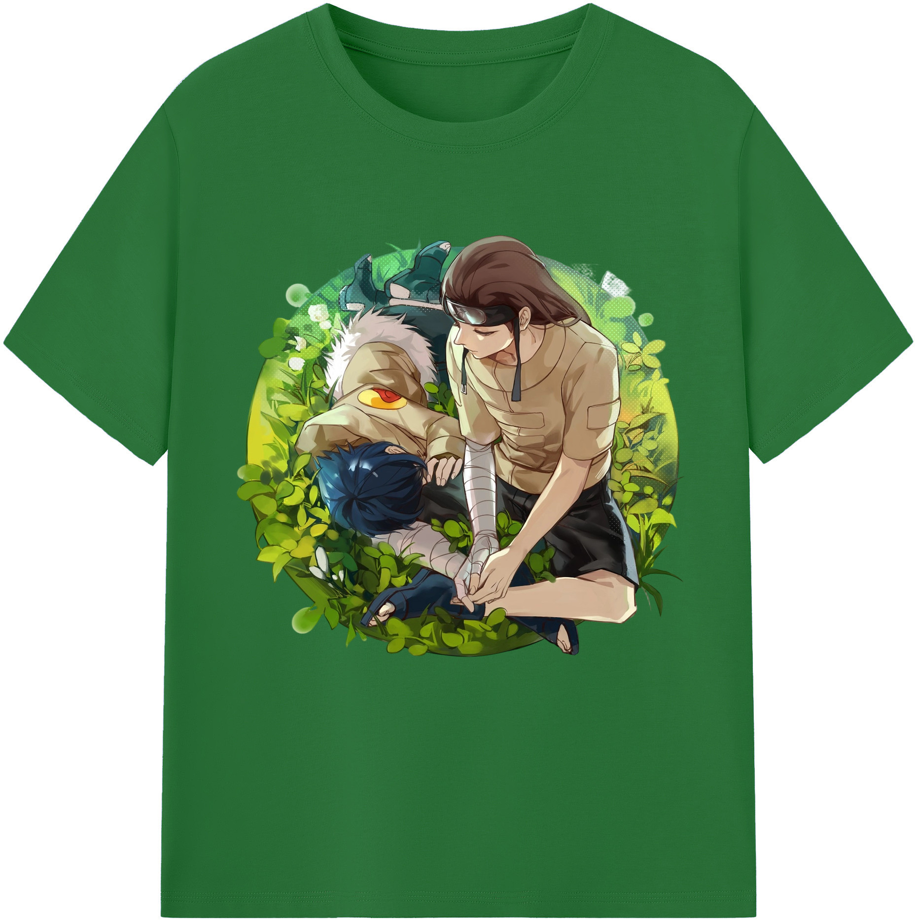 （画像用） NARUTO -ナルト- 日向ネジ Hyūga Neji 綿100％半袖Tシャツ（フロントプリント）