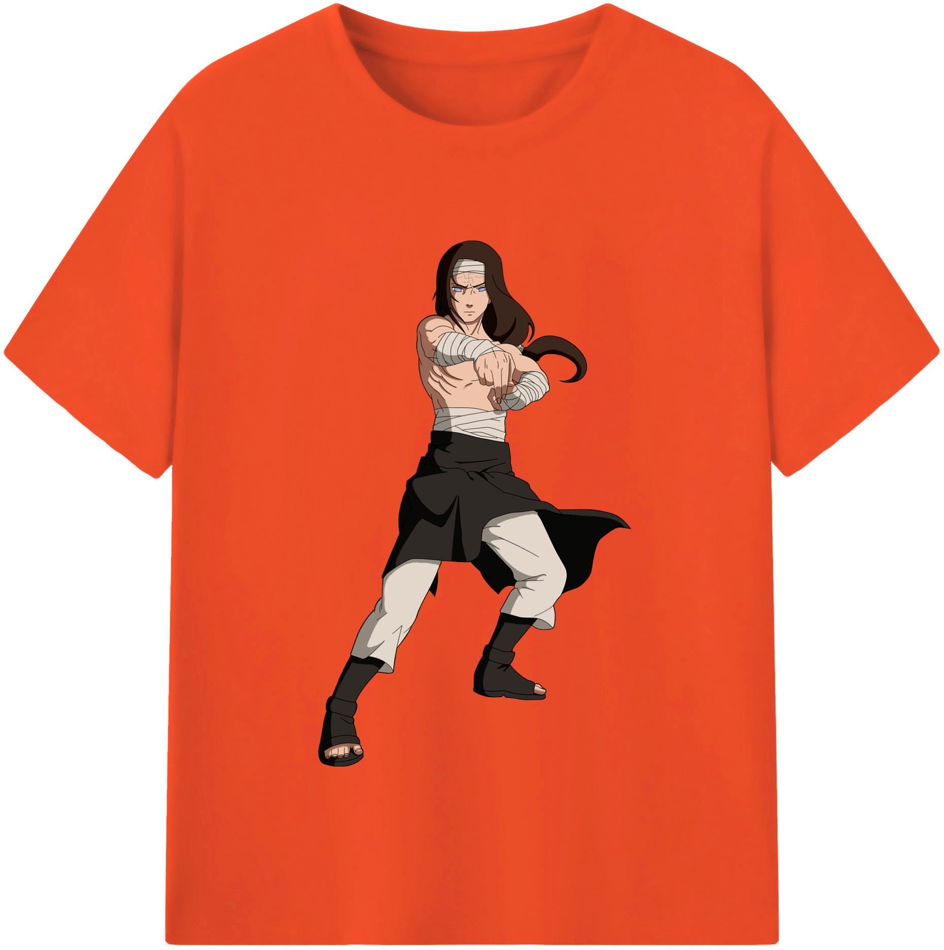 （画像用） NARUTO -ナルト- 日向ネジ Hyūga Neji 綿100％半袖Tシャツ（フロントプリント）