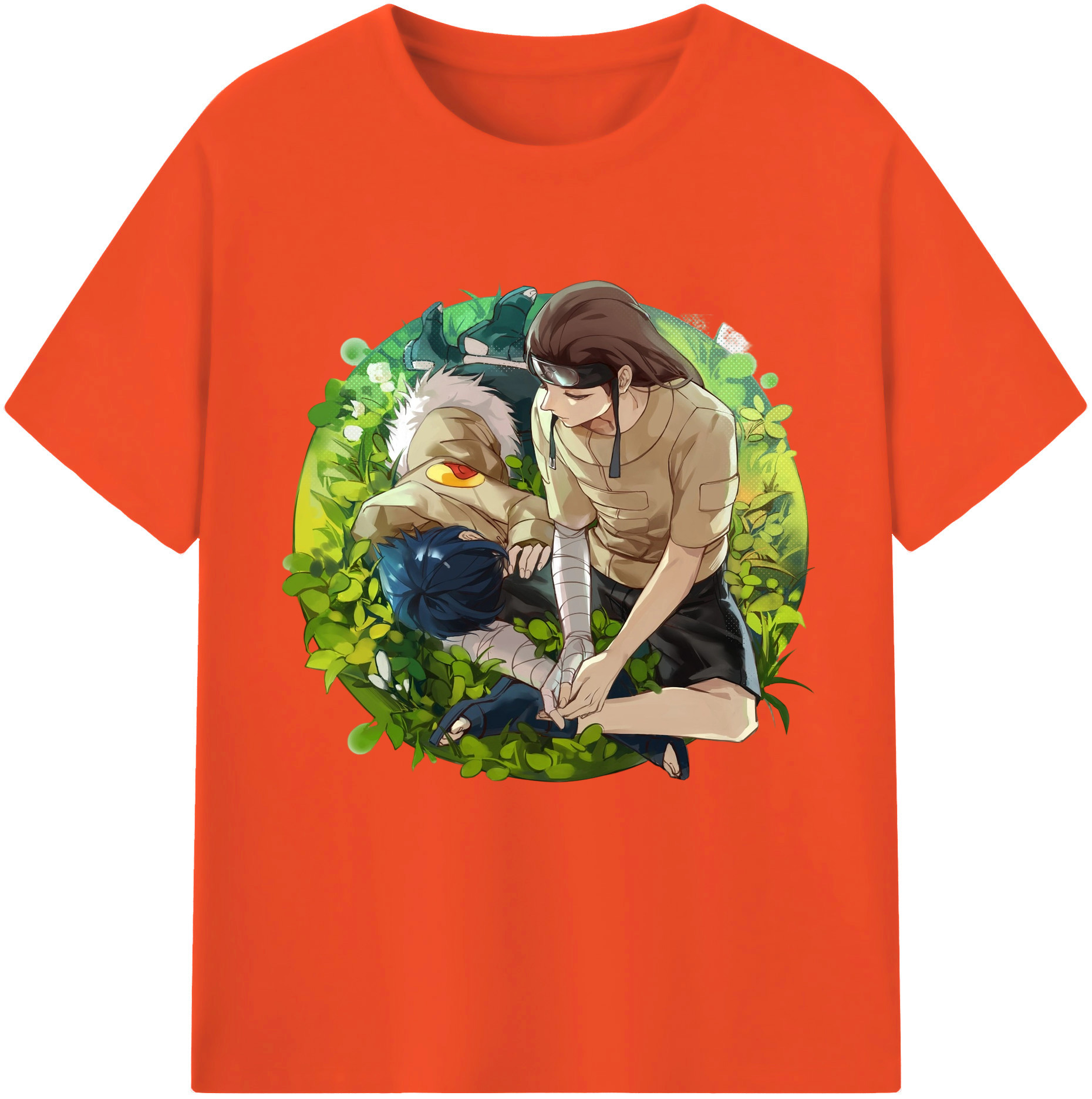 （画像用） NARUTO -ナルト- 日向ネジ Hyūga Neji 綿100％半袖Tシャツ（フロントプリント）