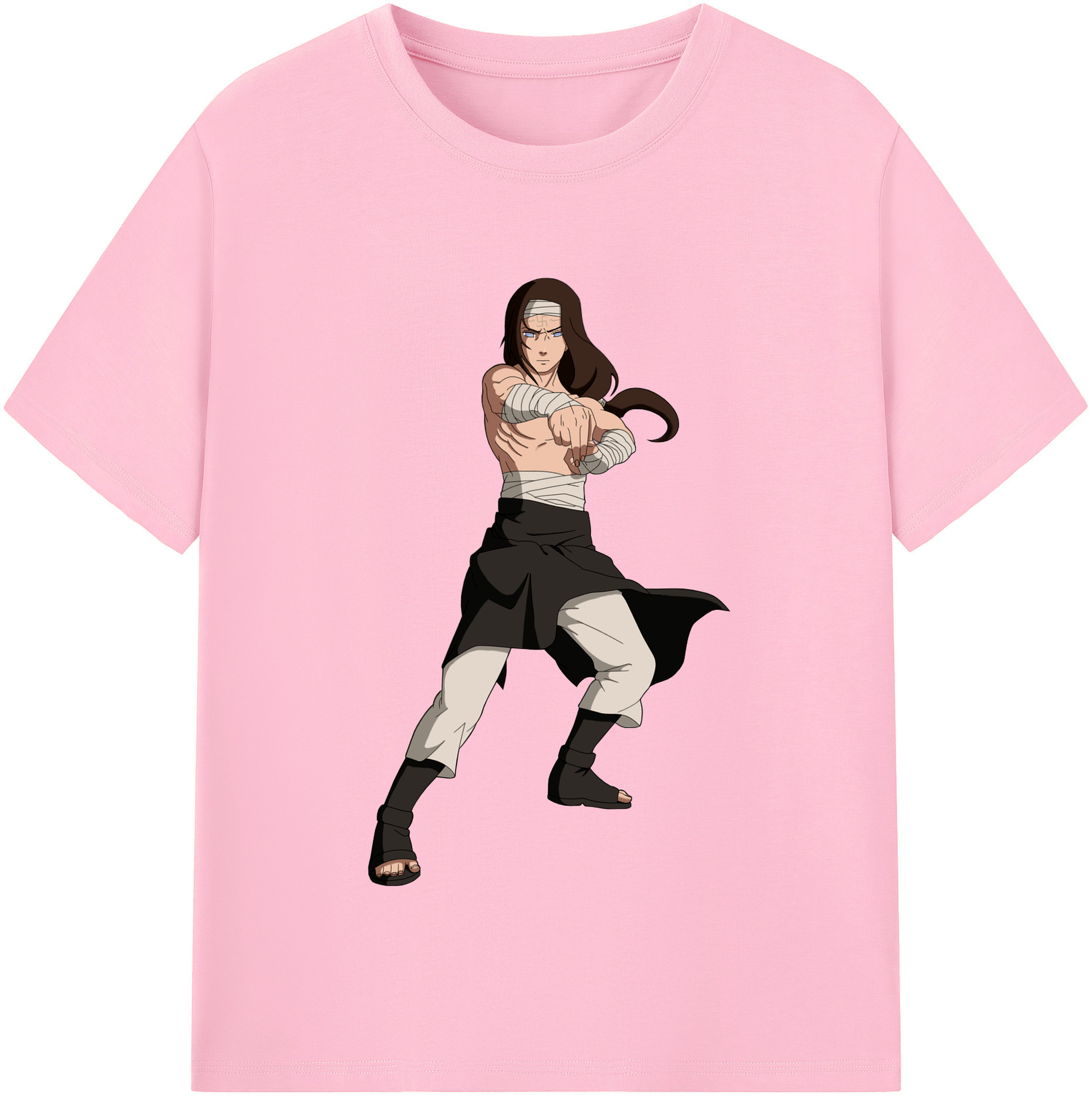 （画像用） NARUTO -ナルト- 日向ネジ Hyūga Neji 綿100％半袖Tシャツ（フロントプリント）