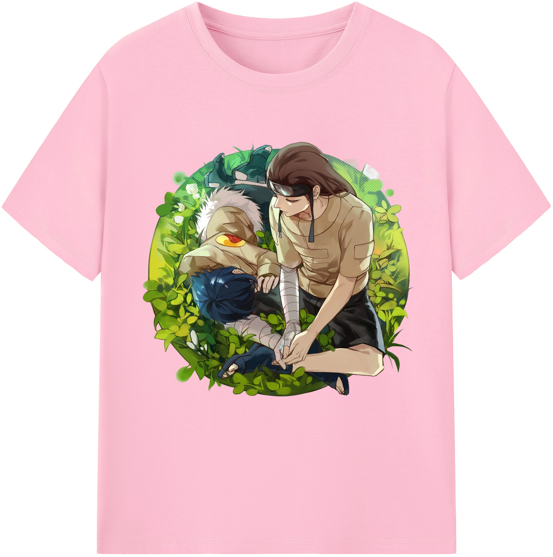 （画像用） NARUTO -ナルト- 日向ネジ Hyūga Neji 綿100％半袖Tシャツ（フロントプリント）