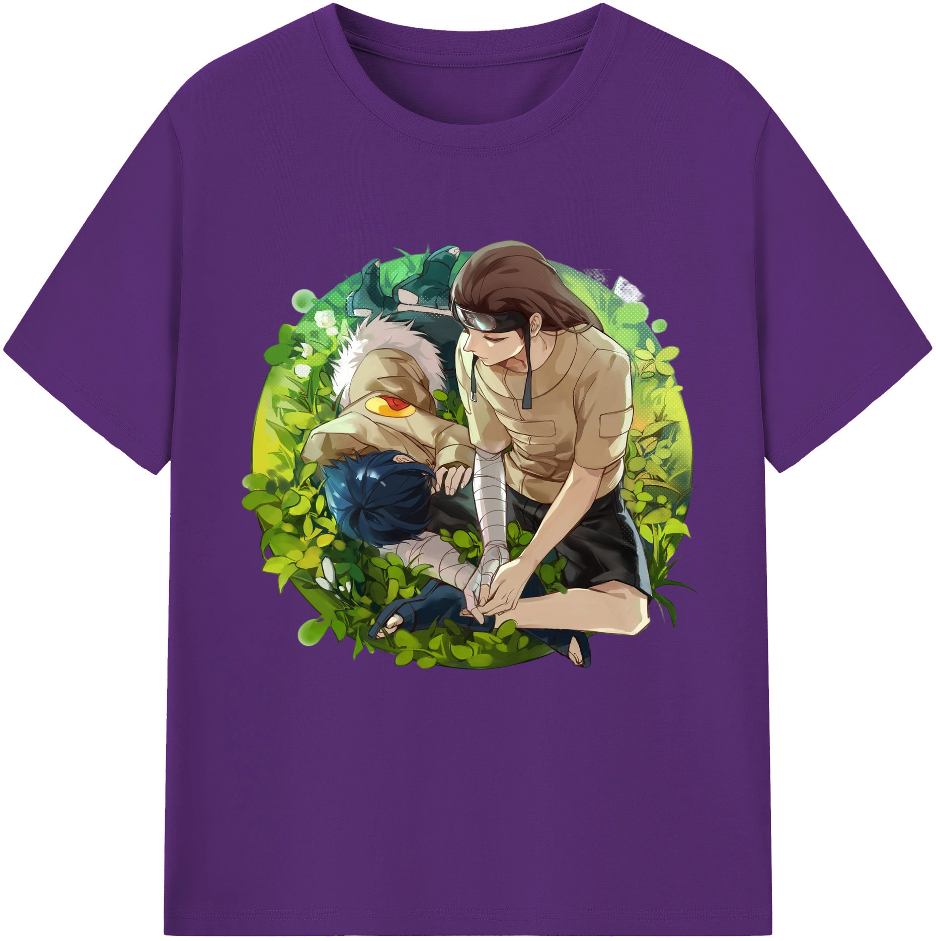 （画像用） NARUTO -ナルト- 日向ネジ Hyūga Neji 綿100％半袖Tシャツ（フロントプリント）