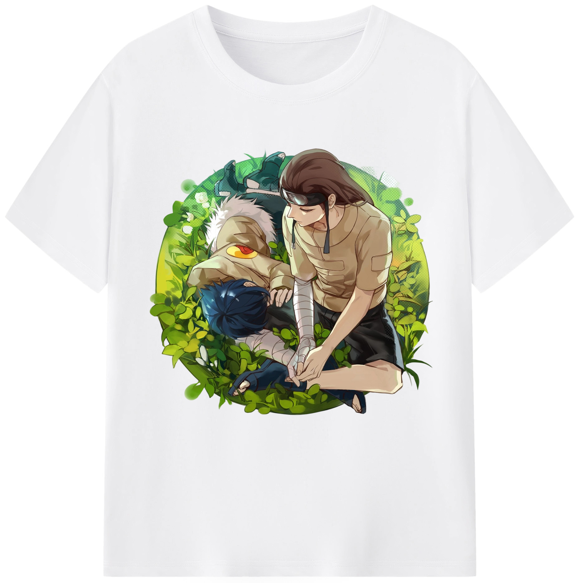 （画像用） NARUTO -ナルト- 日向ネジ Hyūga Neji 綿100％半袖Tシャツ（フロントプリント）