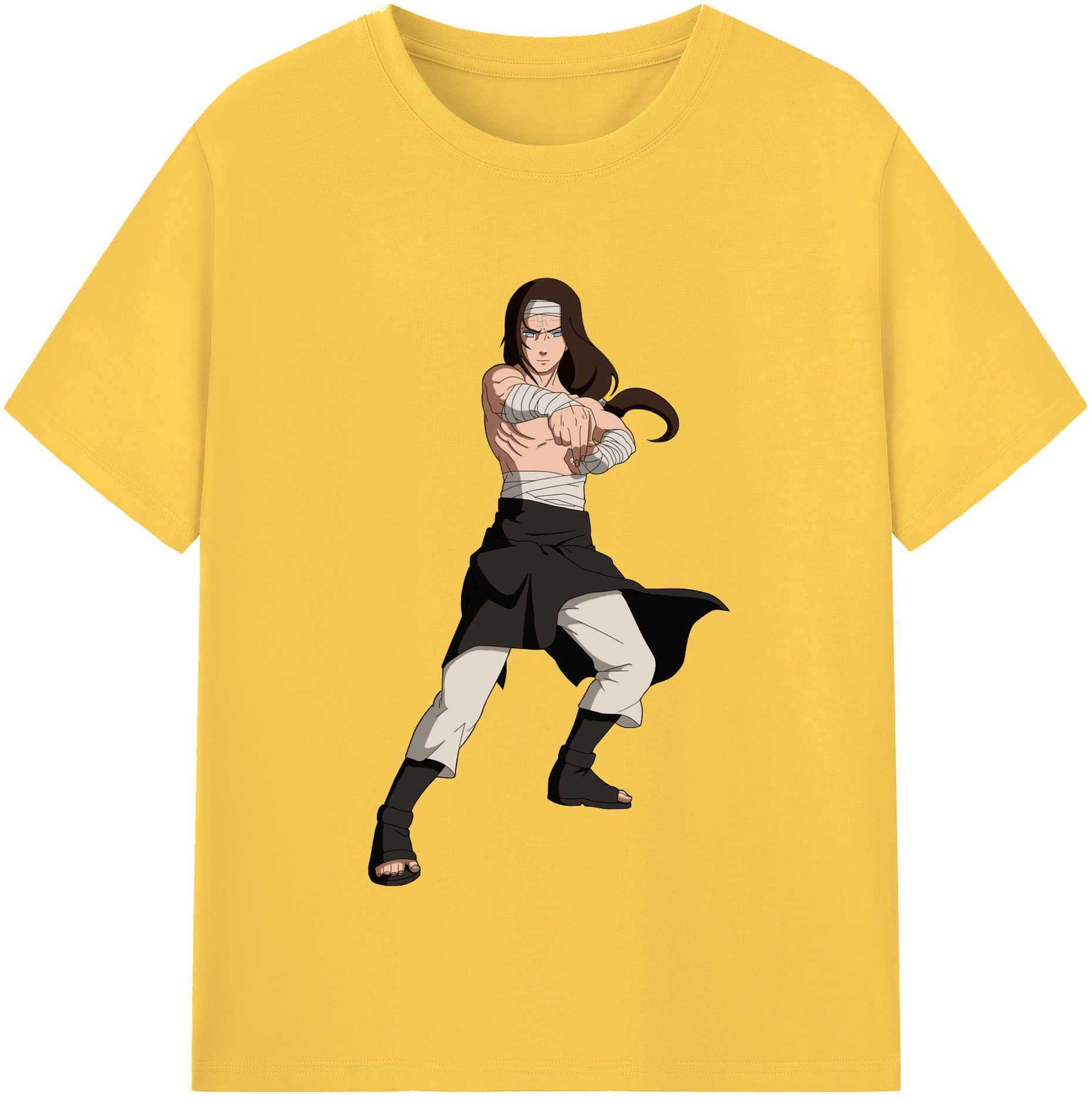（画像用） NARUTO -ナルト- 日向ネジ Hyūga Neji 綿100％半袖Tシャツ（フロントプリント）