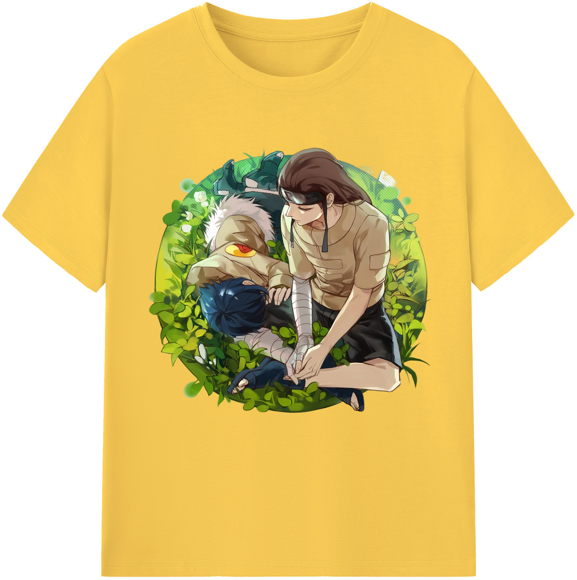 （画像用） NARUTO -ナルト- 日向ネジ Hyūga Neji 綿100％半袖Tシャツ（フロントプリント）