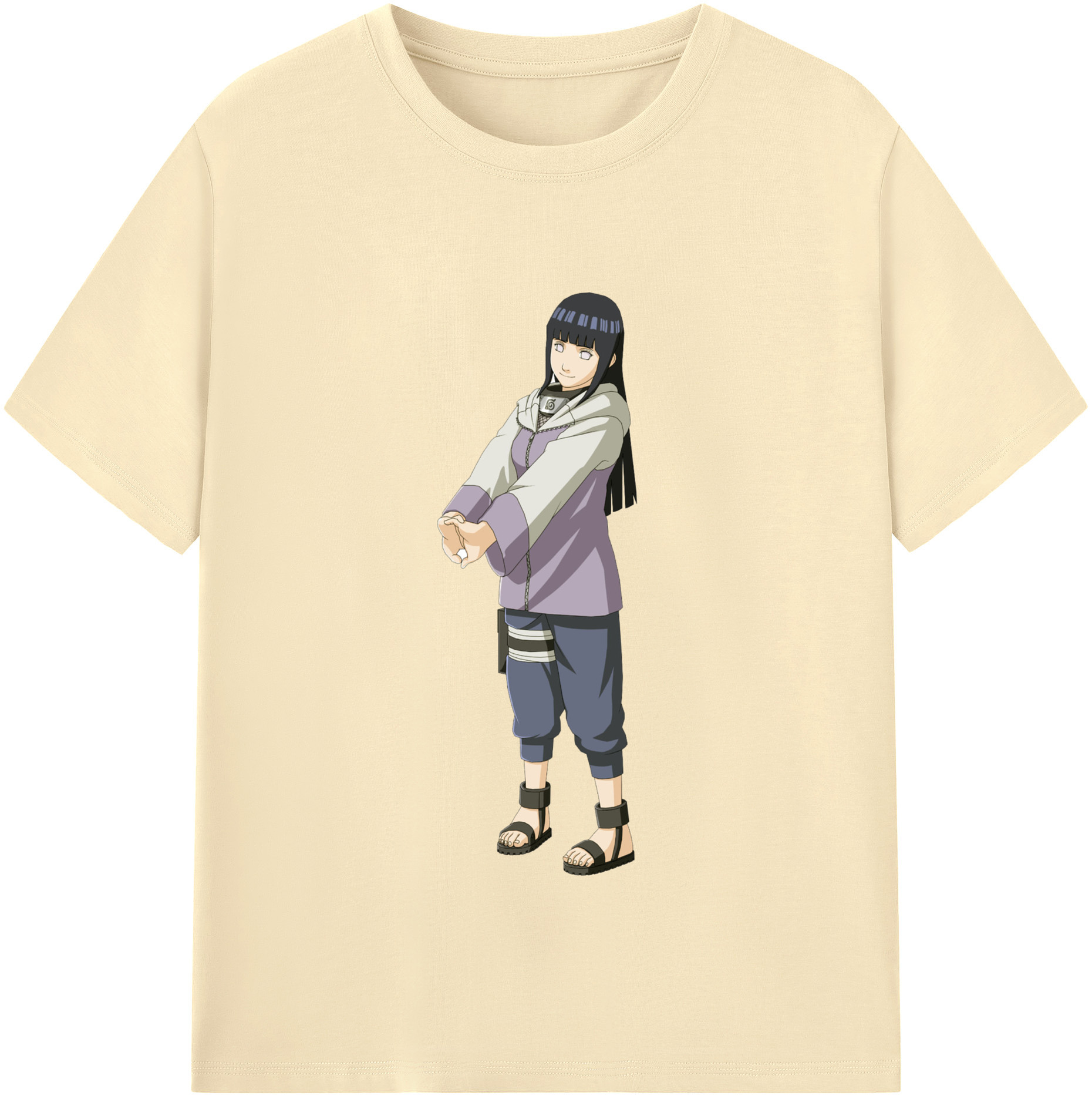 （画像用） NARUTO -ナルト- 日向ヒナタ Hyūga Hinata 綿100％半袖Tシャツ（フロントプリント）