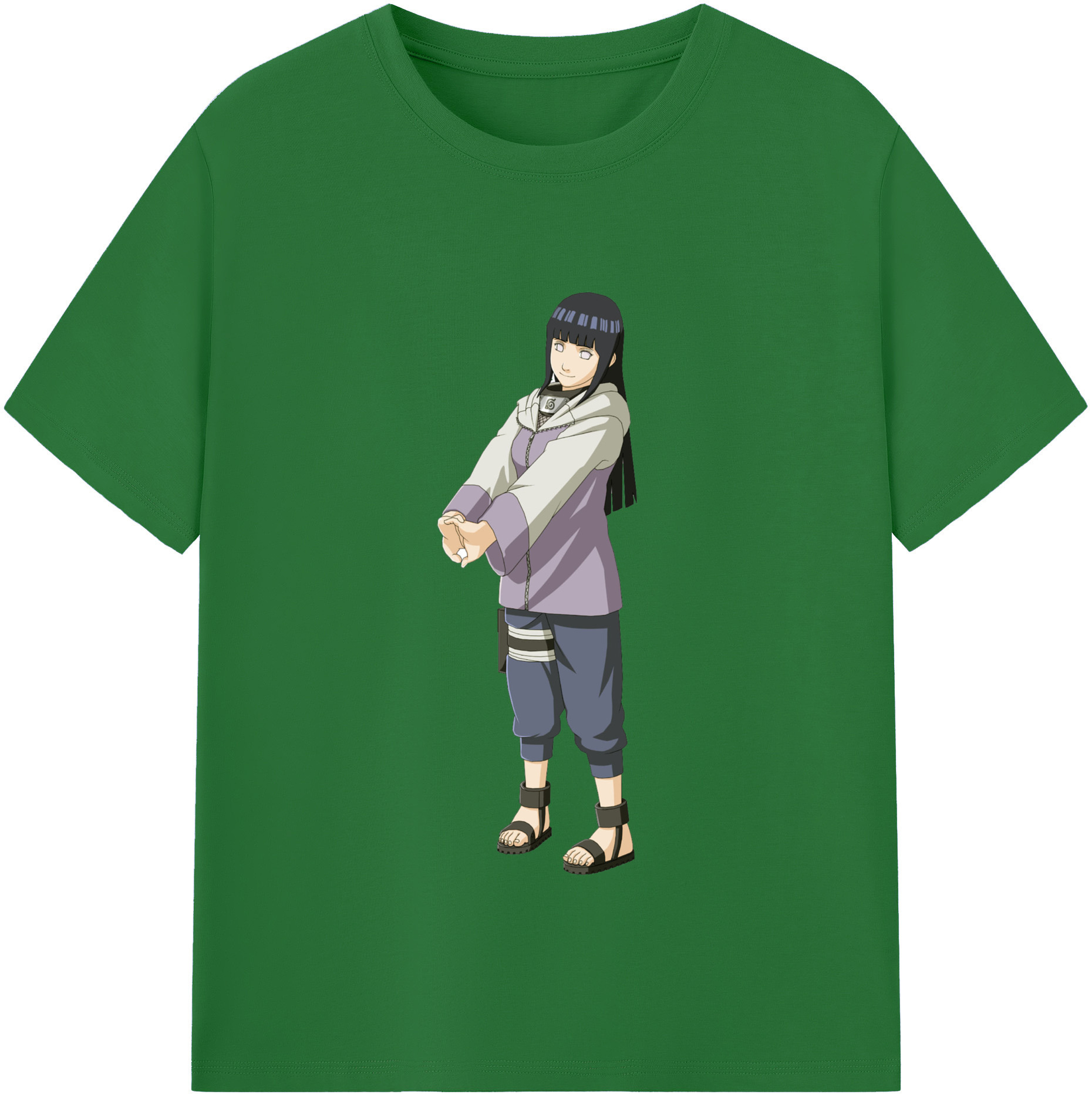 （画像用） NARUTO -ナルト- 日向ヒナタ Hyūga Hinata 綿100％半袖Tシャツ（フロントプリント）