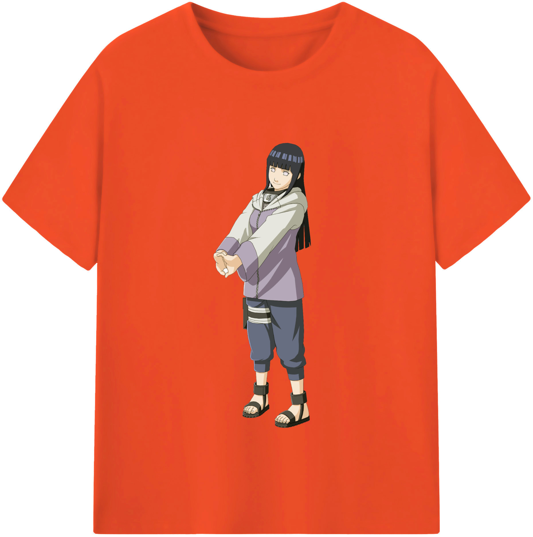 （画像用） NARUTO -ナルト- 日向ヒナタ Hyūga Hinata 綿100％半袖Tシャツ（フロントプリント）