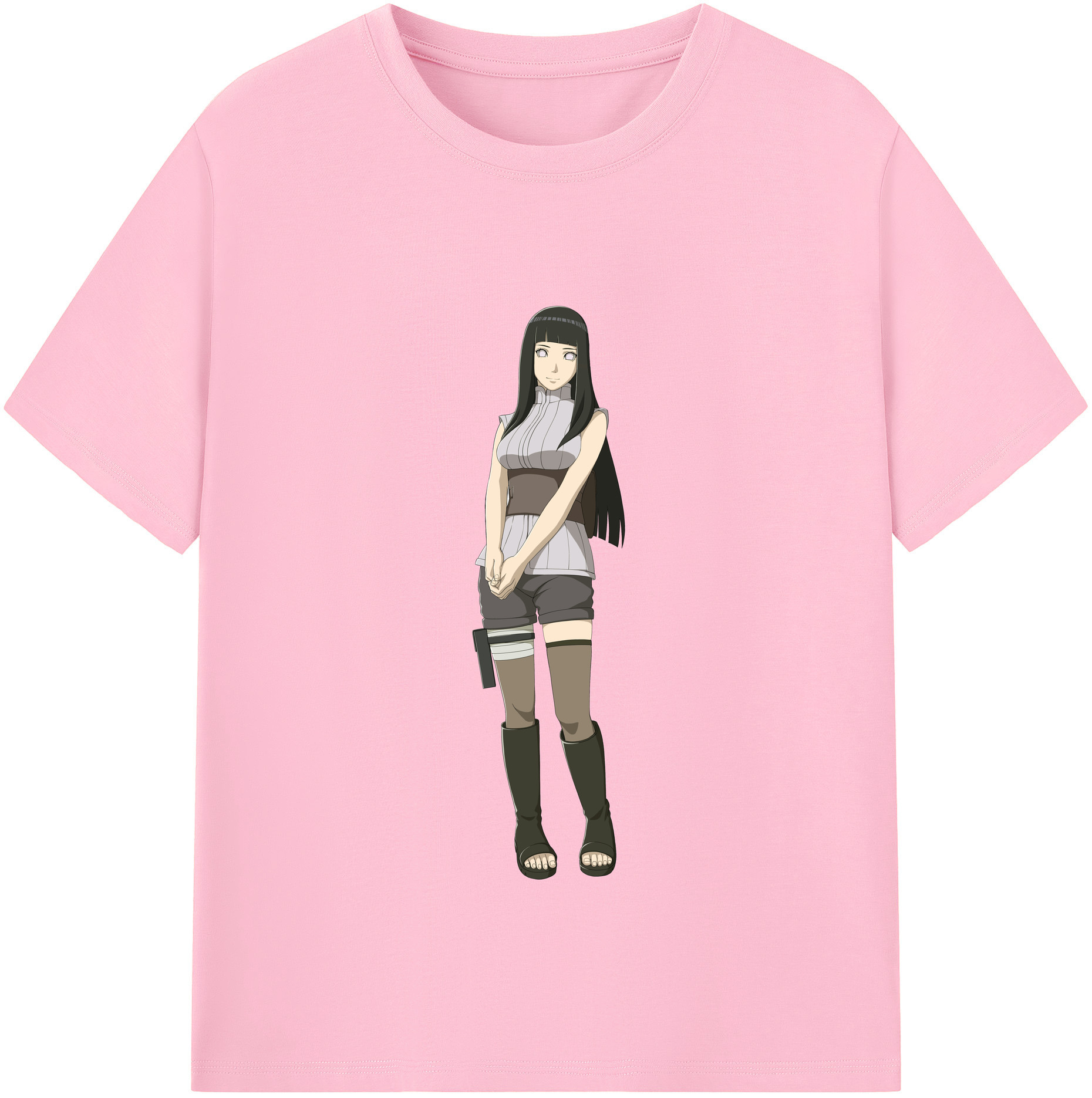 （画像用） NARUTO -ナルト- 日向ヒナタ Hyūga Hinata 綿100％半袖Tシャツ（フロントプリント）