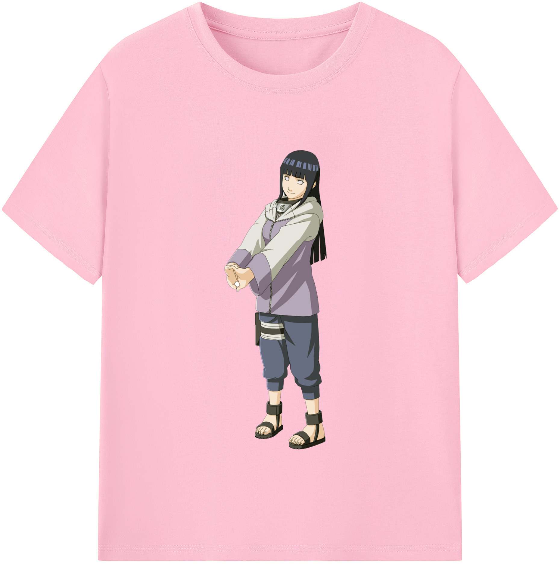 （画像用） NARUTO -ナルト- 日向ヒナタ Hyūga Hinata 綿100％半袖Tシャツ（フロントプリント）
