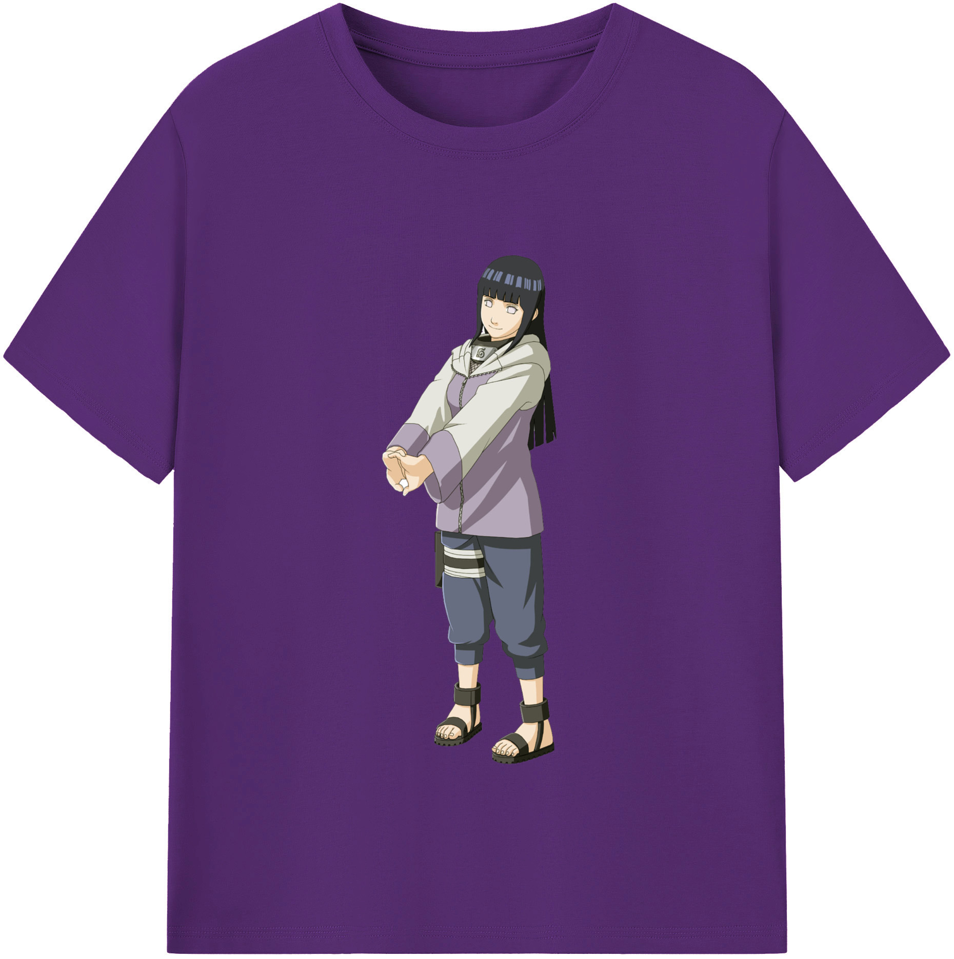 （画像用） NARUTO -ナルト- 日向ヒナタ Hyūga Hinata 綿100％半袖Tシャツ（フロントプリント）