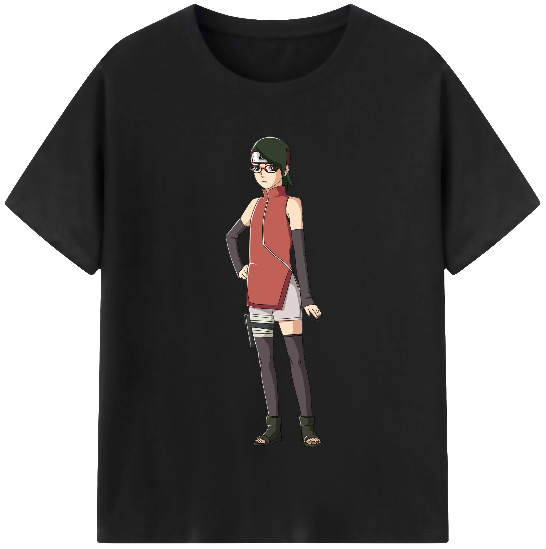 （画像用） NARUTO -ナルト- うちは サラダ Uchiha Sarada 綿100％半袖Tシャツ（フロントプリント）