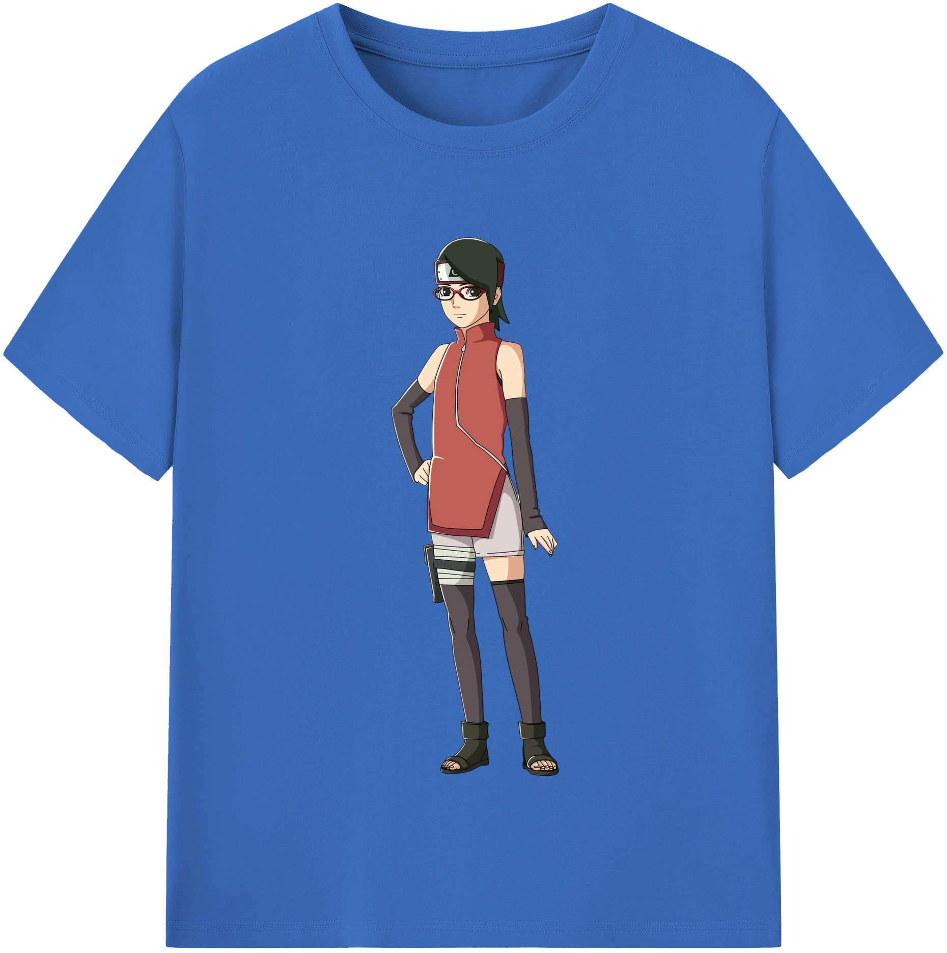 （画像用） NARUTO -ナルト- うちは サラダ Uchiha Sarada 綿100％半袖Tシャツ（フロントプリント）