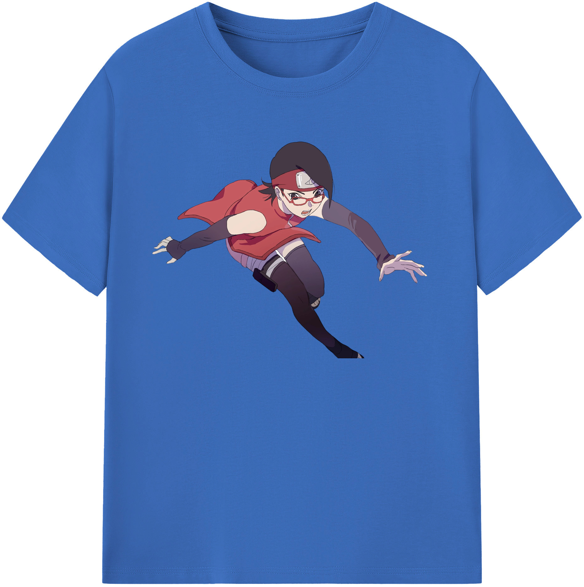 （画像用） NARUTO -ナルト- うちは サラダ Uchiha Sarada 綿100％半袖Tシャツ（フロントプリント）