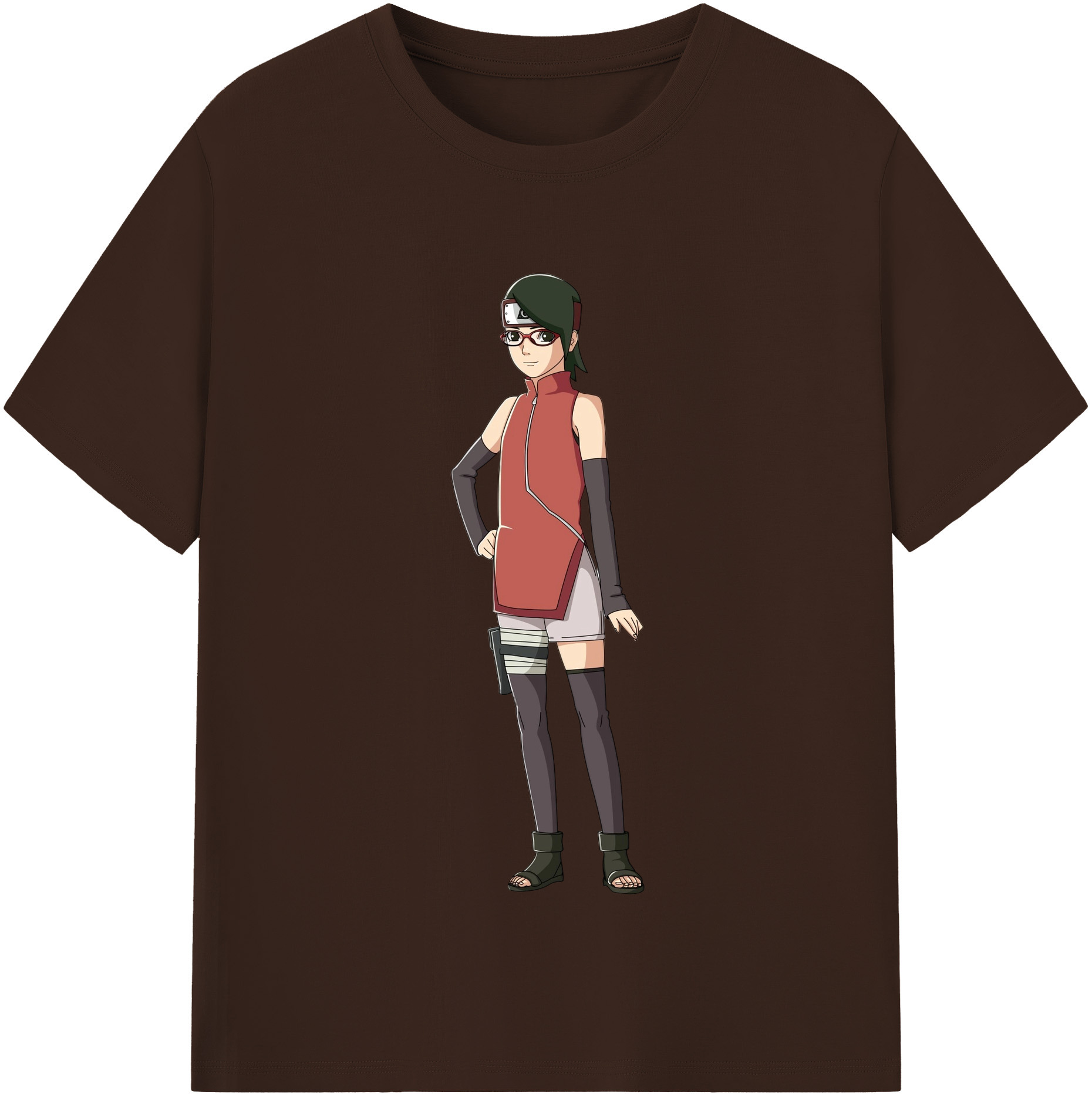 （画像用） NARUTO -ナルト- うちは サラダ Uchiha Sarada 綿100％半袖Tシャツ（フロントプリント）