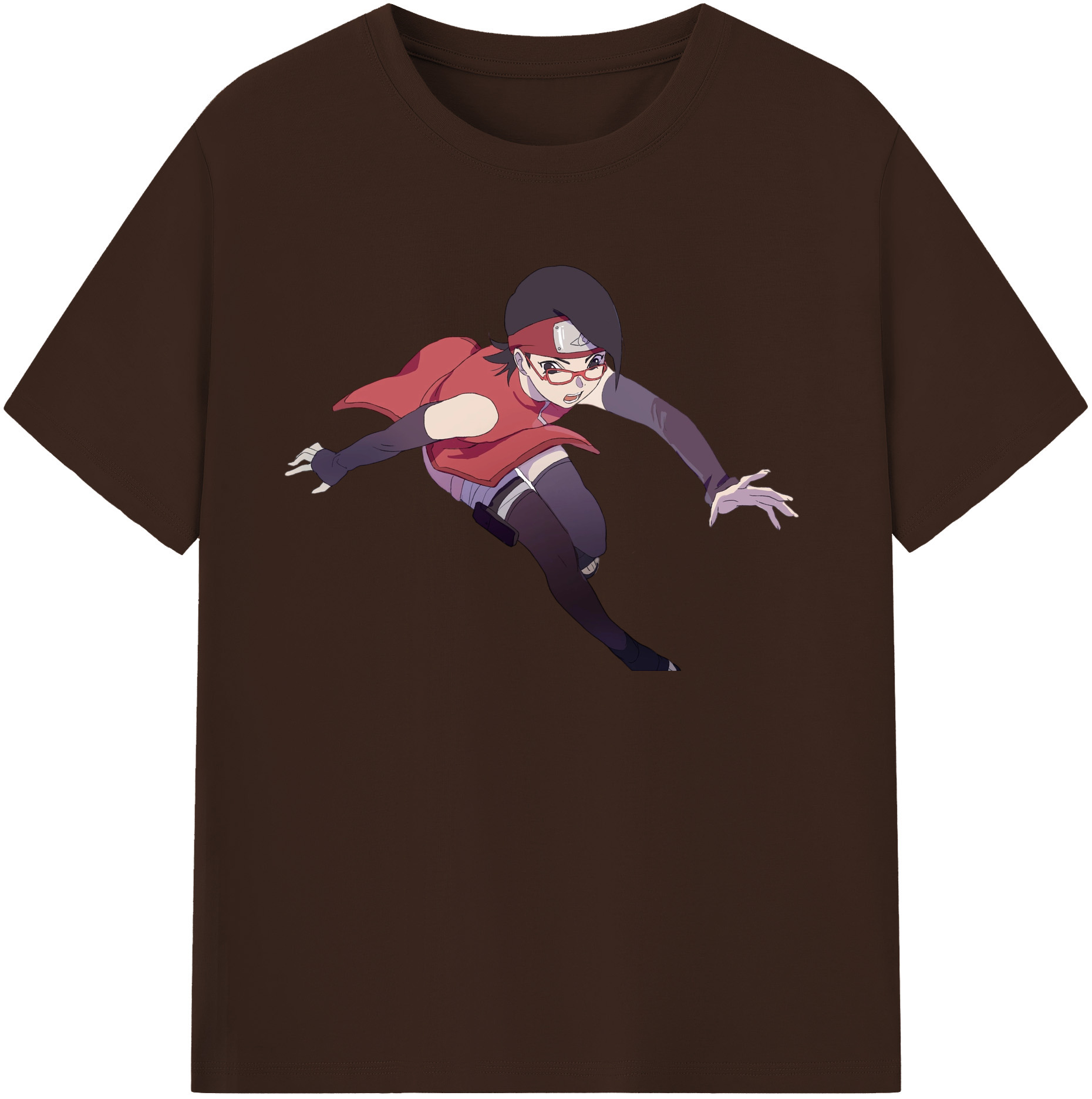 （画像用） NARUTO -ナルト- うちは サラダ Uchiha Sarada 綿100％半袖Tシャツ（フロントプリント）