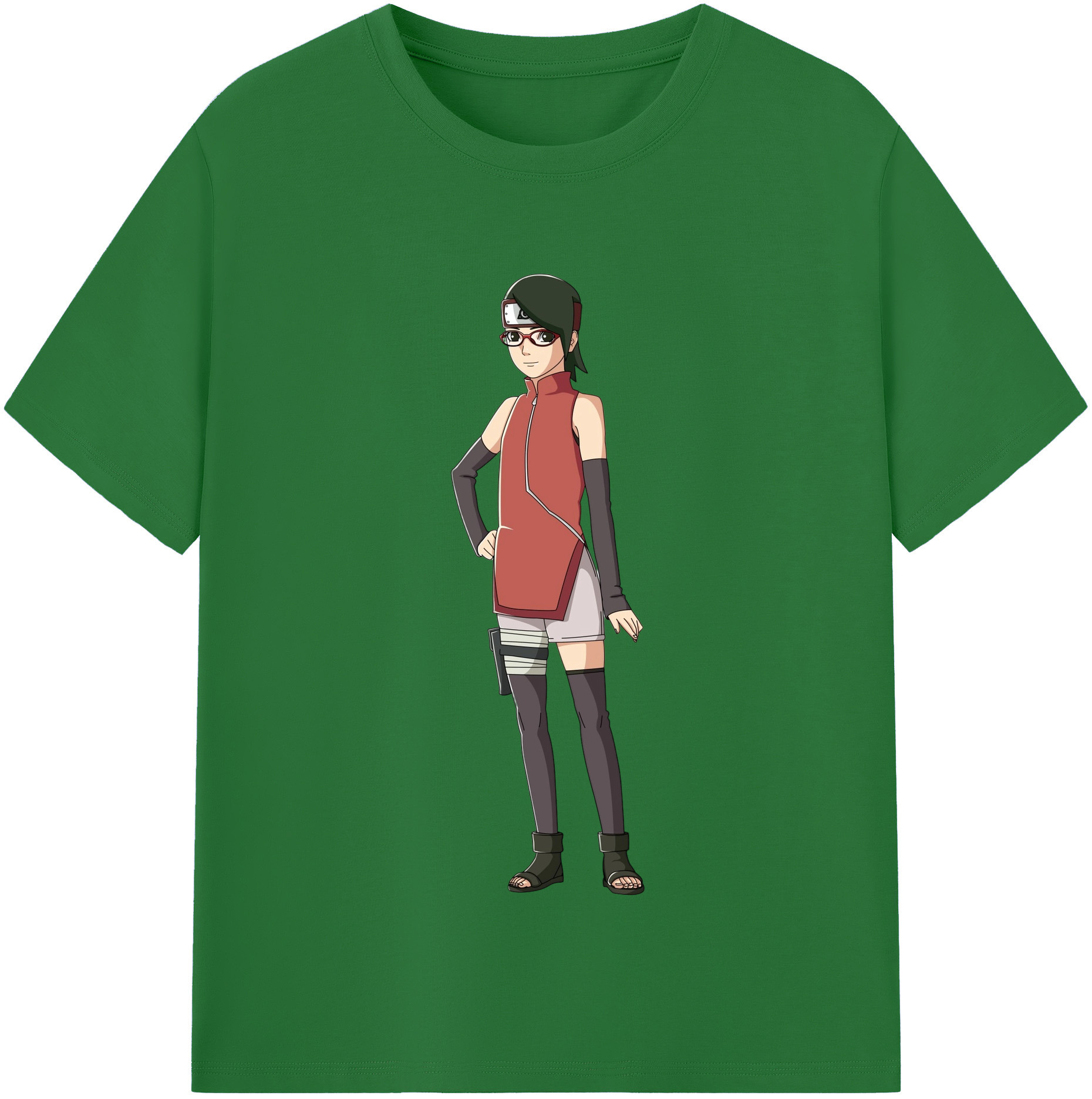 （画像用） NARUTO -ナルト- うちは サラダ Uchiha Sarada 綿100％半袖Tシャツ（フロントプリント）