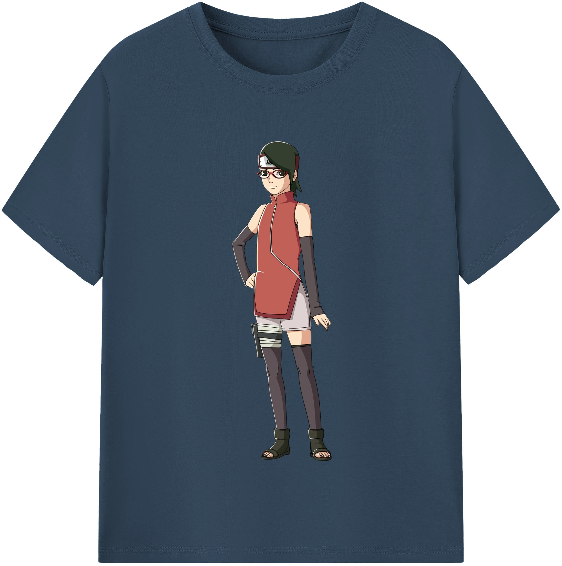 （画像用） NARUTO -ナルト- うちは サラダ Uchiha Sarada 綿100％半袖Tシャツ（フロントプリント）