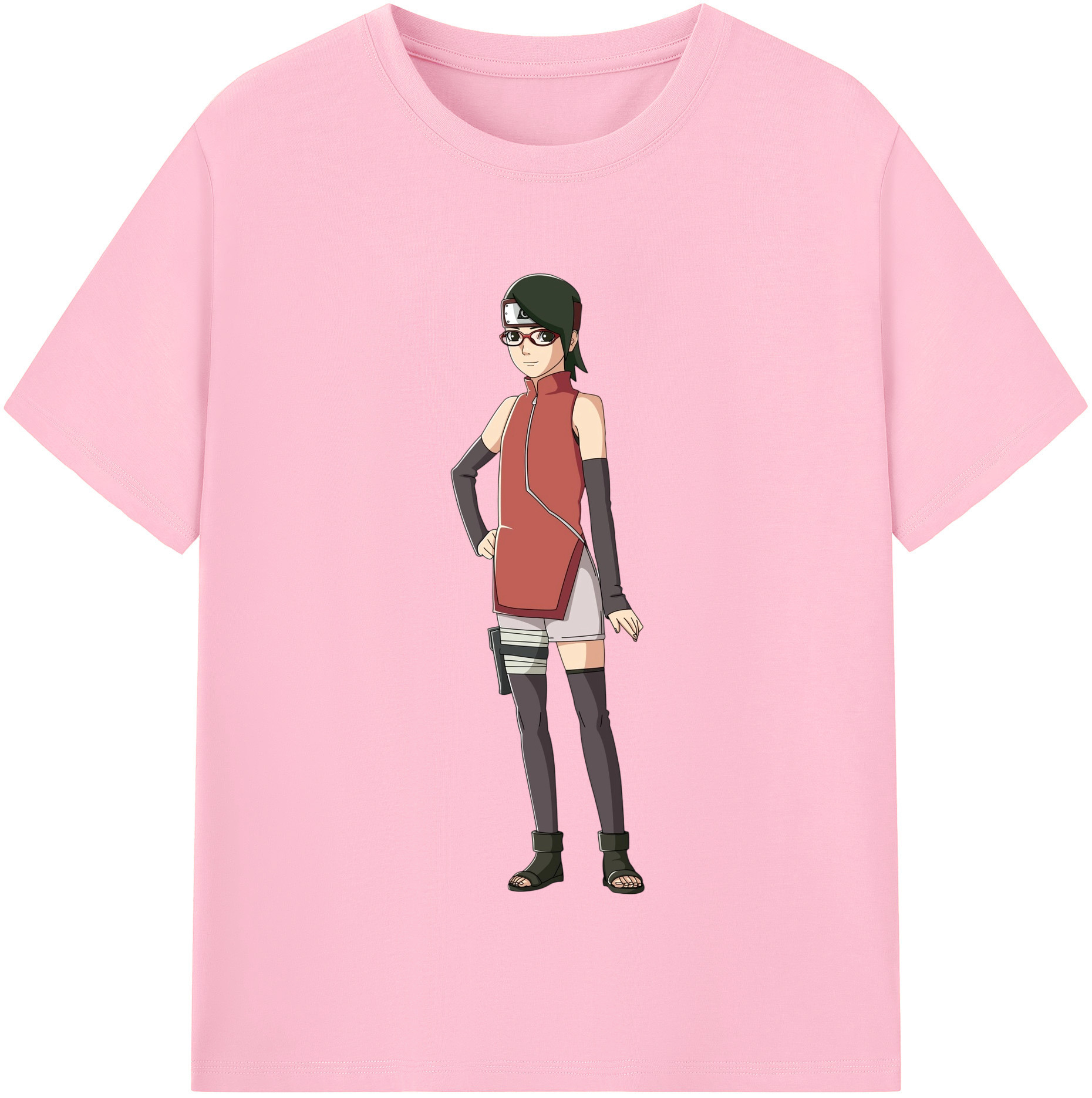 （画像用） NARUTO -ナルト- うちは サラダ Uchiha Sarada 綿100％半袖Tシャツ（フロントプリント）