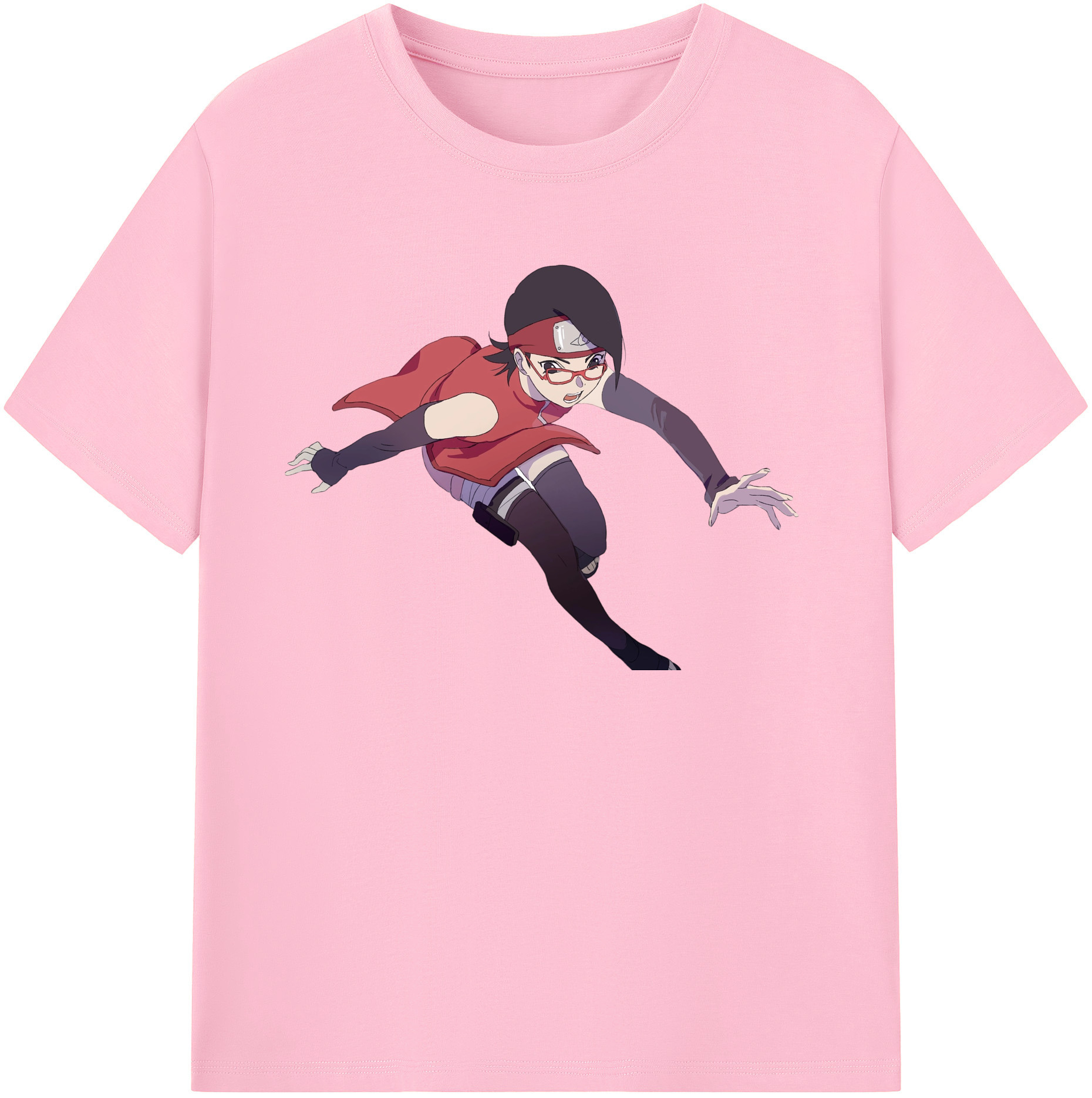 （画像用） NARUTO -ナルト- うちは サラダ Uchiha Sarada 綿100％半袖Tシャツ（フロントプリント）