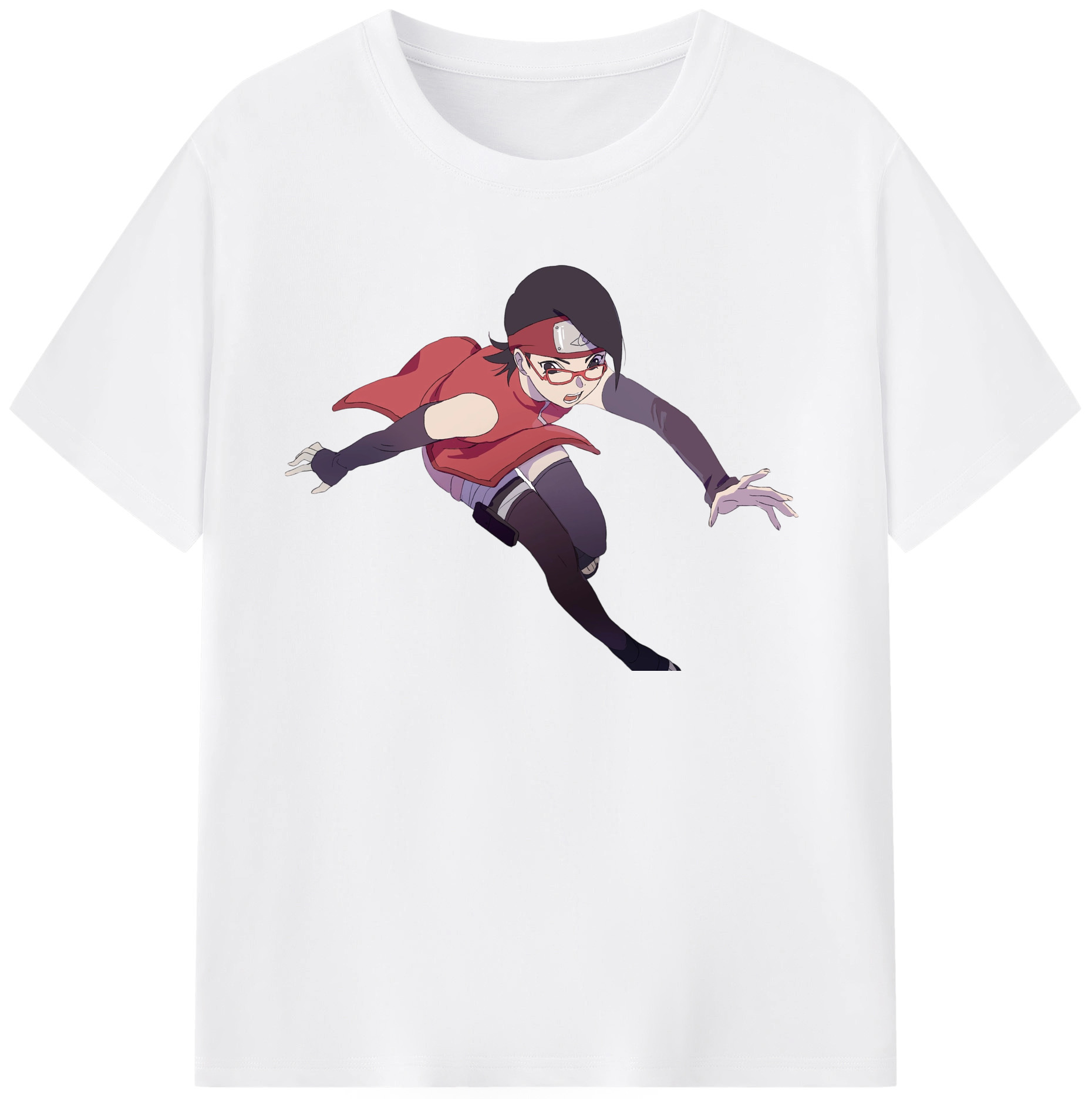 （画像用） NARUTO -ナルト- うちは サラダ Uchiha Sarada 綿100％半袖Tシャツ（フロントプリント）