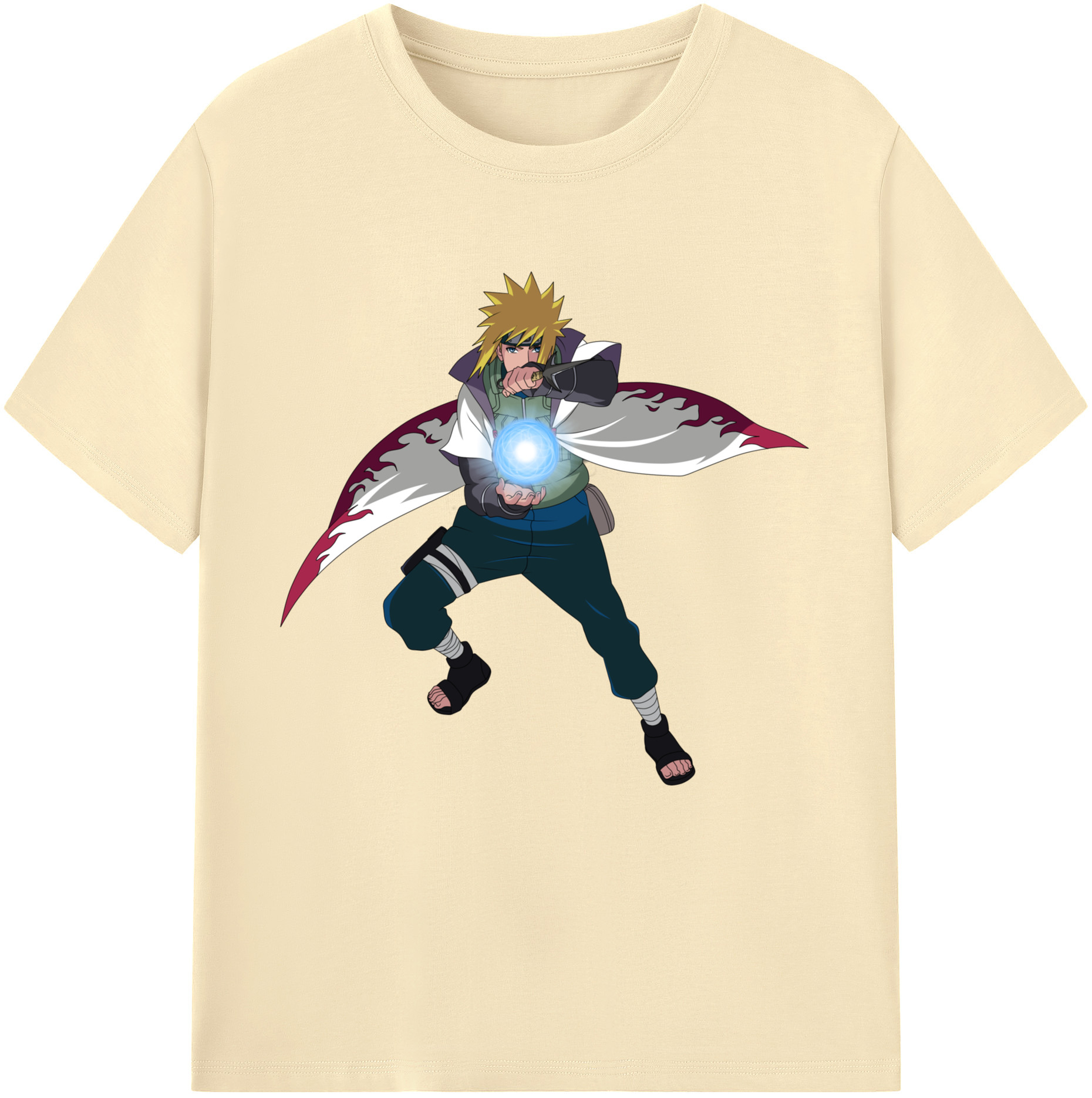 （画像用） NARUTO -ナルト- 波風 ミナト Namikaze Minato 綿100％半袖Tシャツ（フロントプリント）