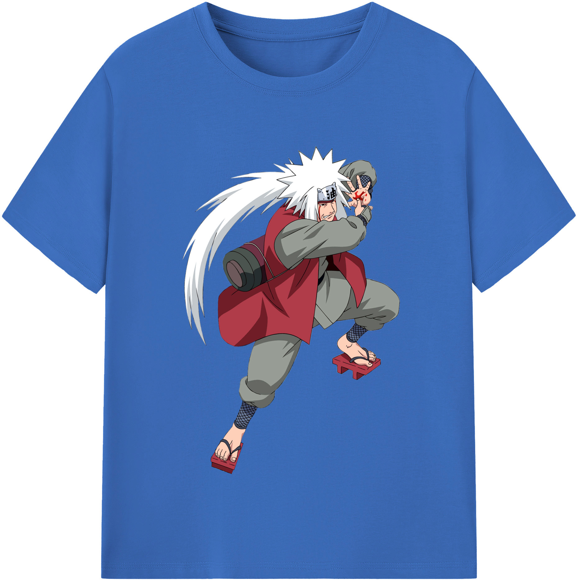 （画像用） NARUTO -ナルト- 自来也（じらいや） Jiraiya 綿100％半袖Tシャツ（フロントプリント）
