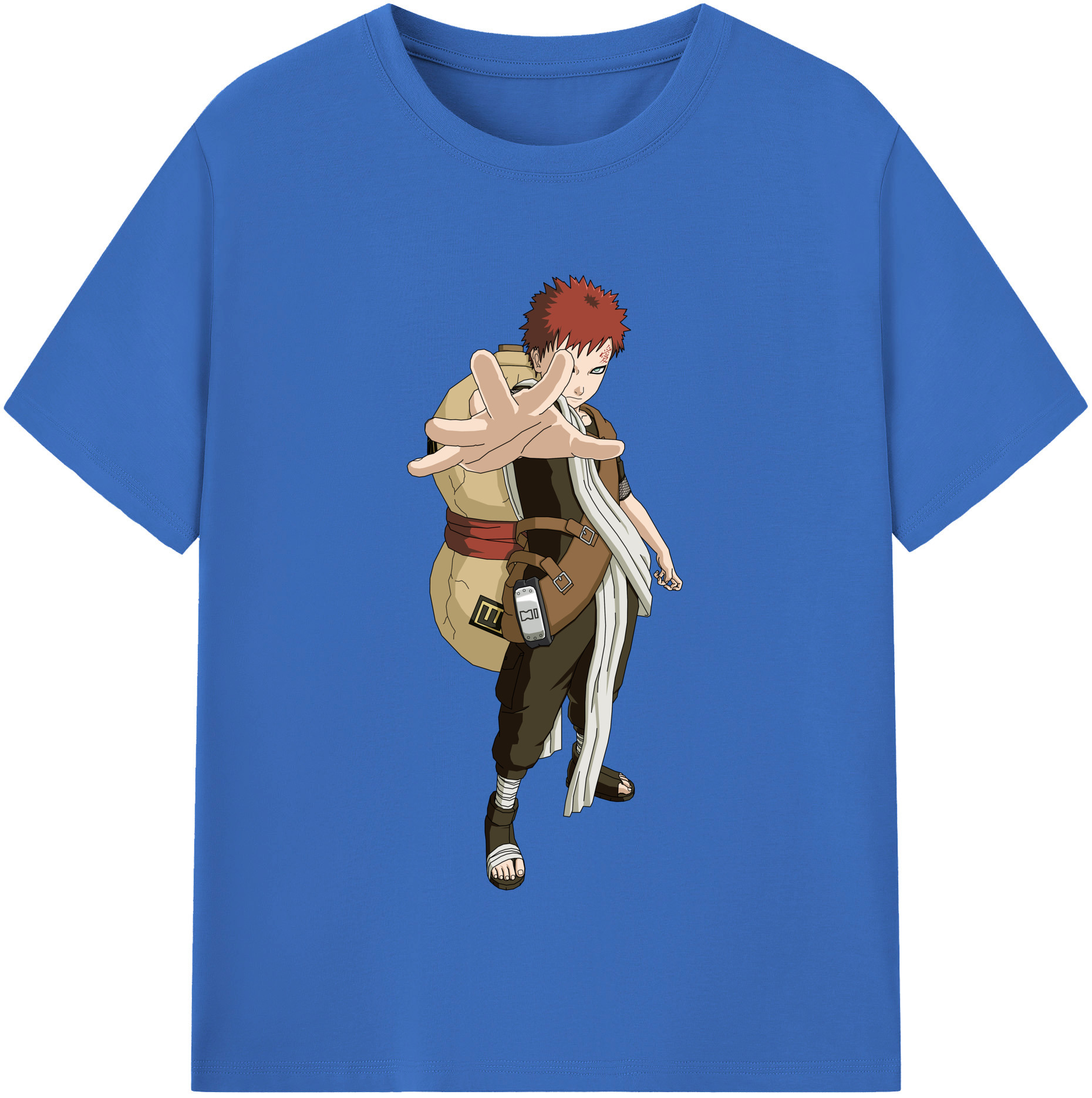 （画像用） NARUTO -ナルト- ガアラ Gaara 綿100％半袖Tシャツ（フロントプリント）