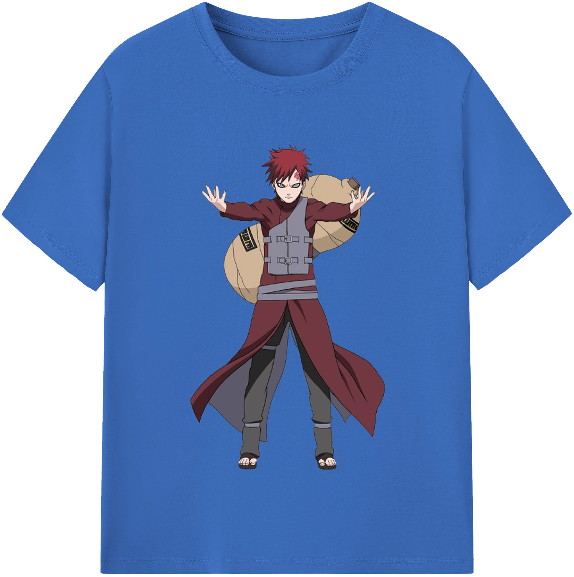 （画像用） NARUTO -ナルト- ガアラ Gaara 綿100％半袖Tシャツ（フロントプリント）