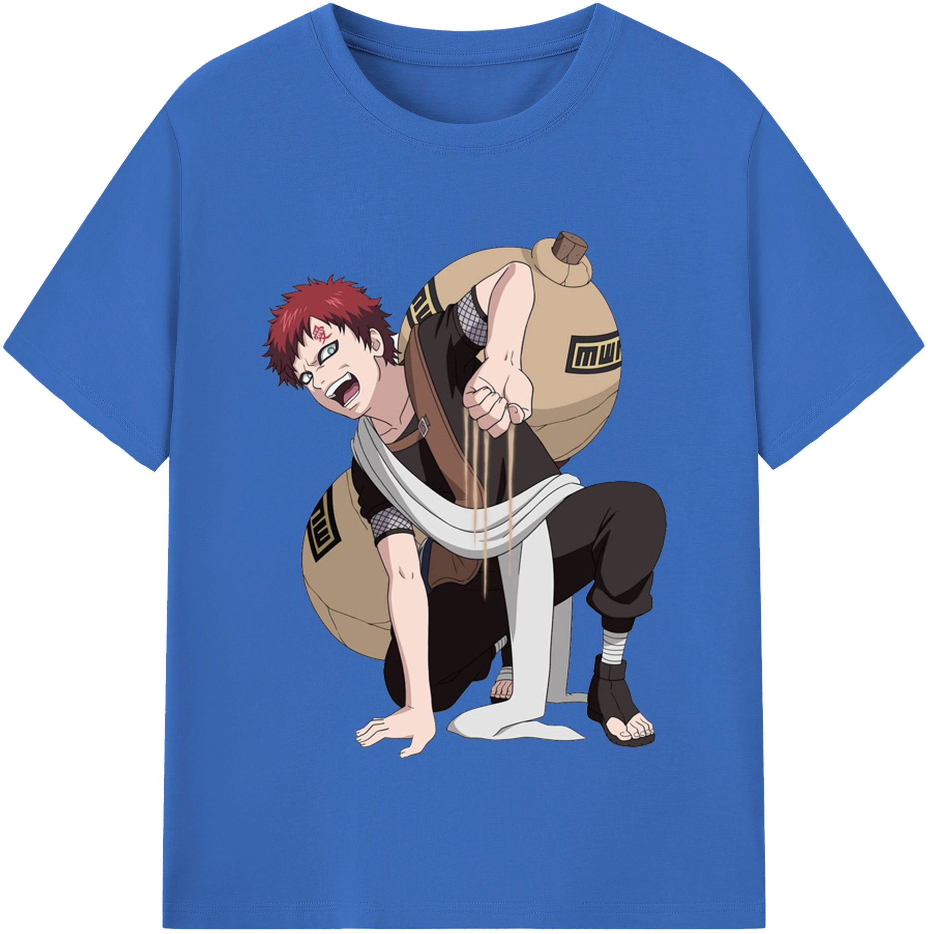 （画像用） NARUTO -ナルト- ガアラ Gaara 綿100％半袖Tシャツ（フロントプリント）