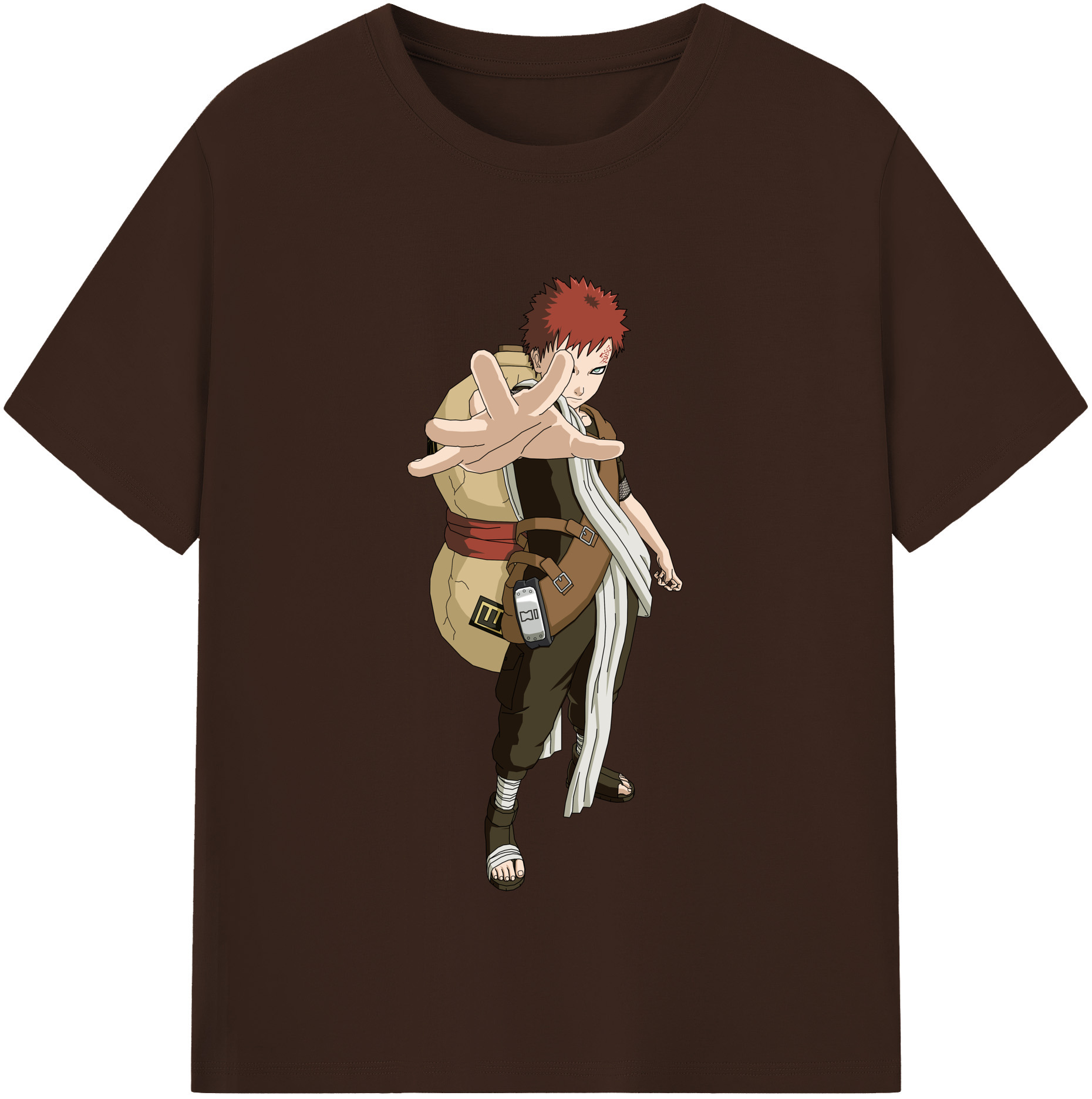 （画像用） NARUTO -ナルト- ガアラ Gaara 綿100％半袖Tシャツ（フロントプリント）