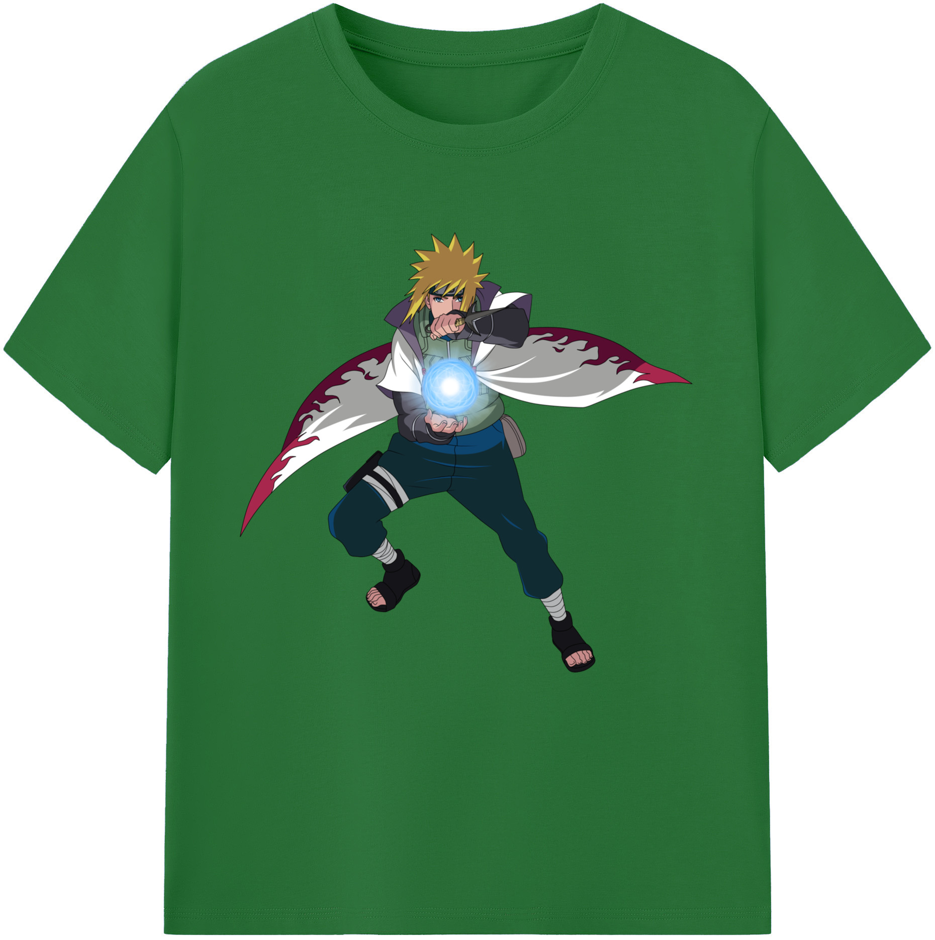 （画像用） NARUTO -ナルト- 波風 ミナト Namikaze Minato 綿100％半袖Tシャツ（フロントプリント）