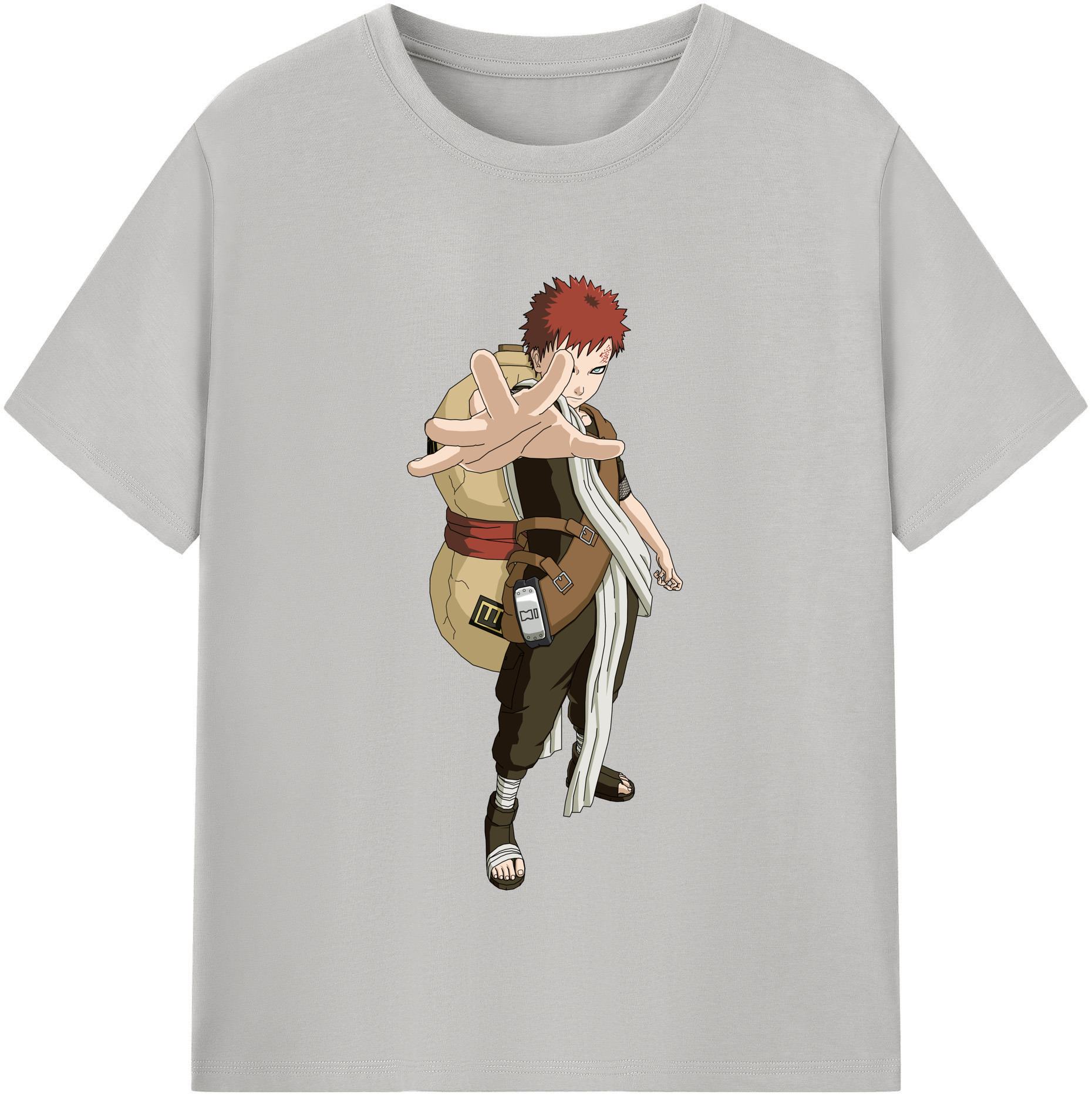 （画像用） NARUTO -ナルト- ガアラ Gaara 綿100％半袖Tシャツ（フロントプリント）