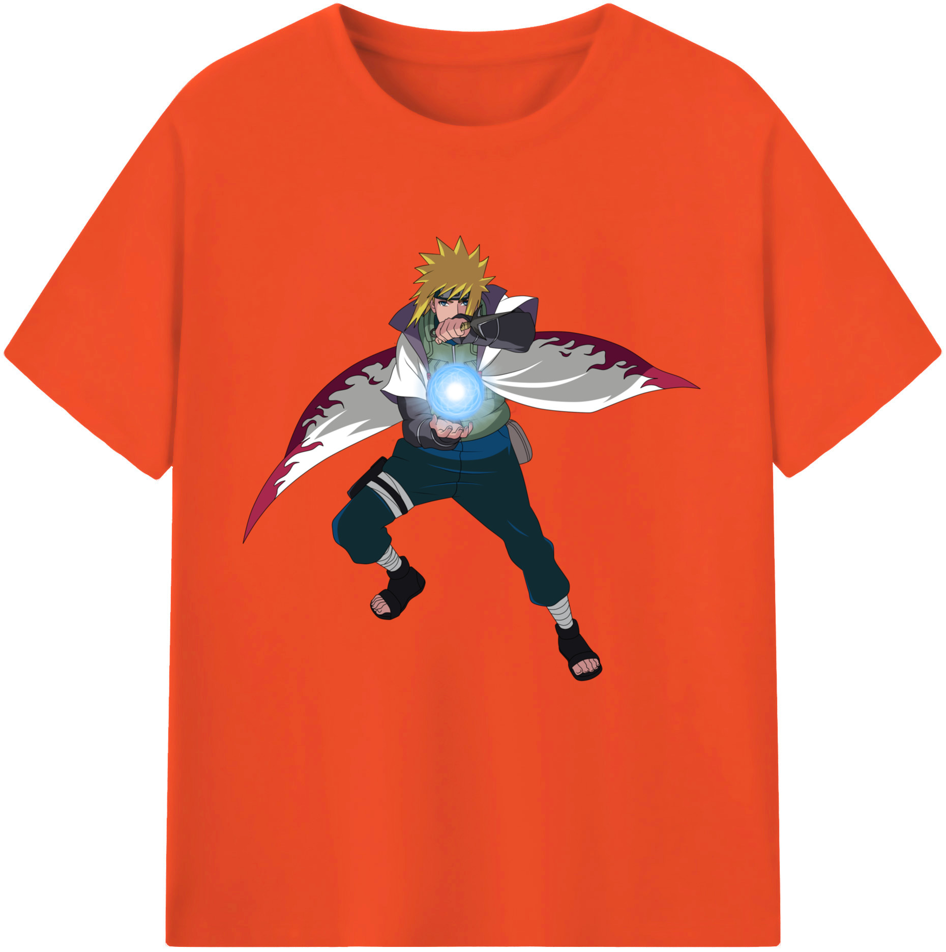 （画像用） NARUTO -ナルト- 波風 ミナト Namikaze Minato 綿100％半袖Tシャツ（フロントプリント）