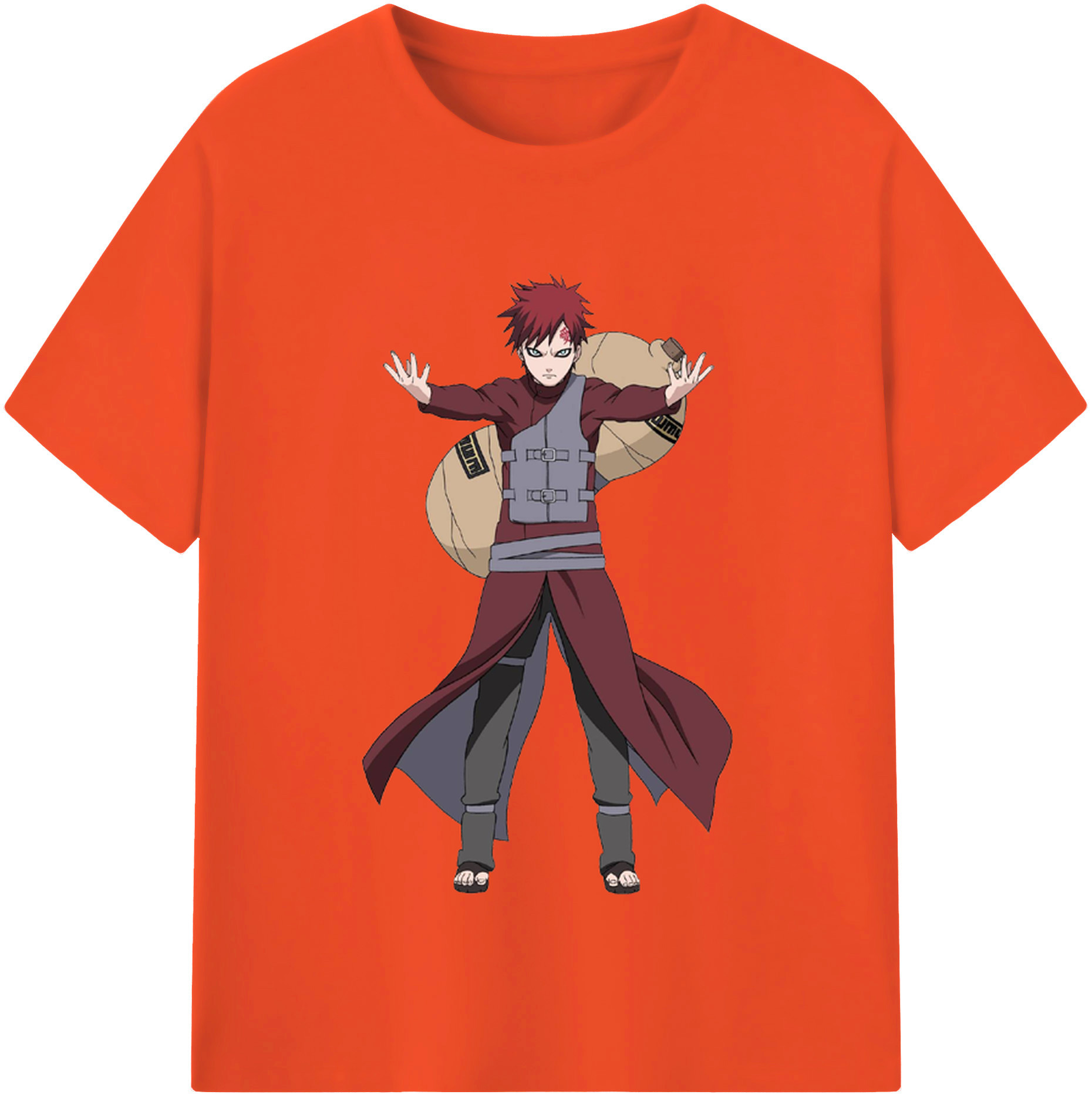 （画像用） NARUTO -ナルト- ガアラ Gaara 綿100％半袖Tシャツ（フロントプリント）